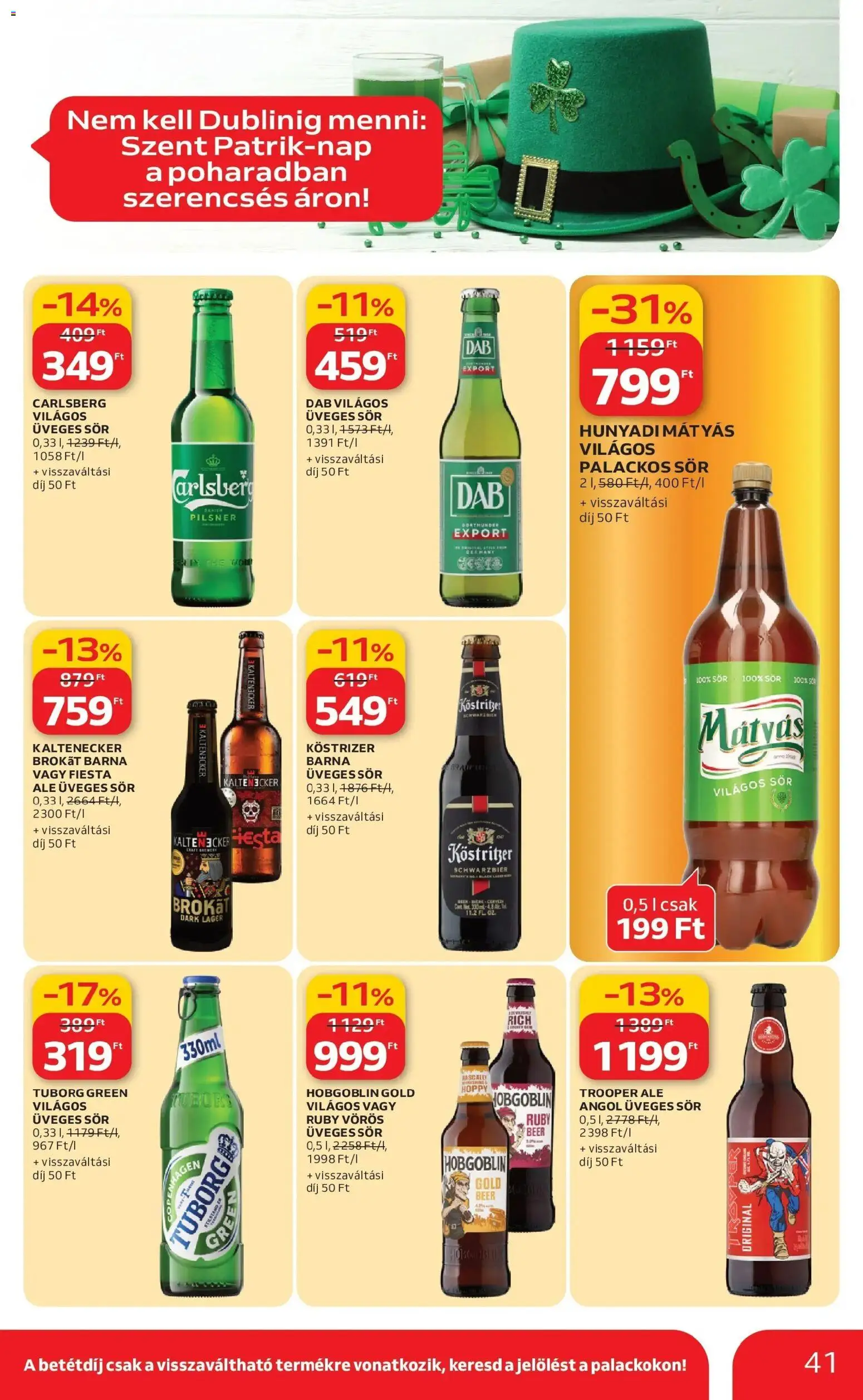 Auchan akciós ujság - amely érvényes a következő dátumtól: 12.03.2026 | Oldal: 41 | Termékek: Sör