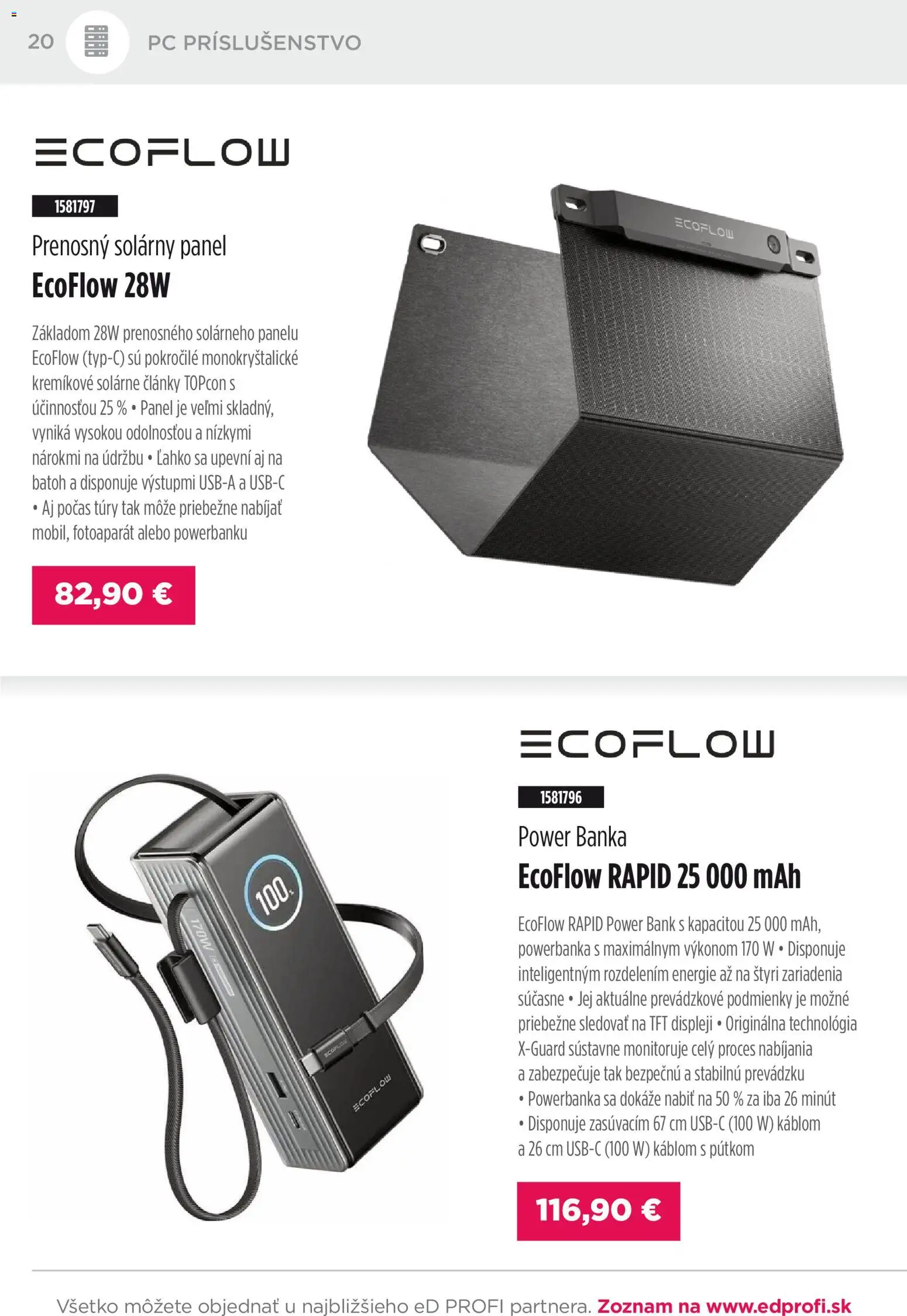 Nové ED Profi akcie – leták je platný od 01.12.2025 | Strana: 20 | Produkty: PC, Fotoaparát, Batoh