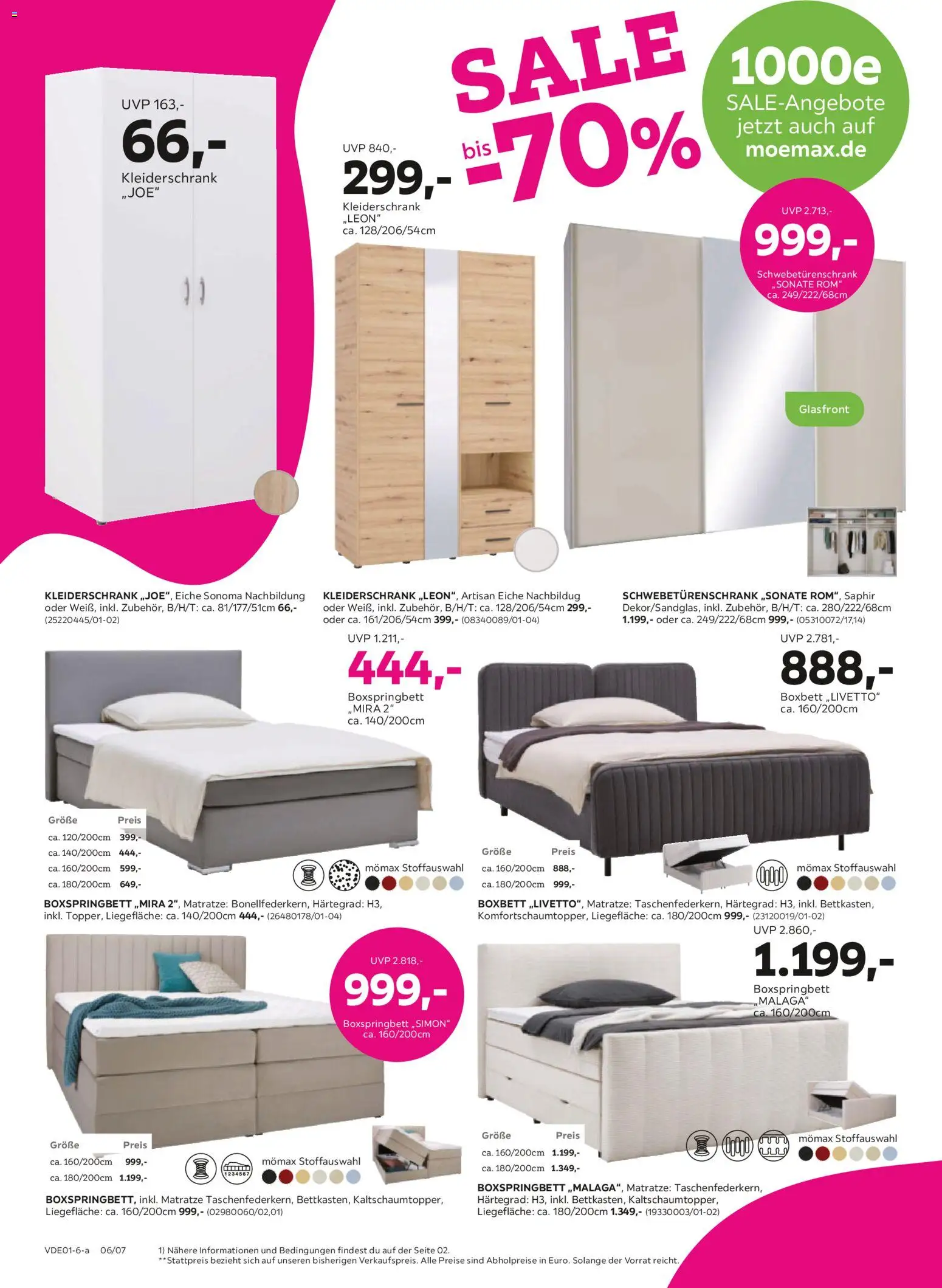 Mömax Prospekt 	 – gültig ab 20.12.2025 | Seite: 6 | Produkte: Matratze, Kleiderschrank, Schwebetürenschrank, Boxspringbett