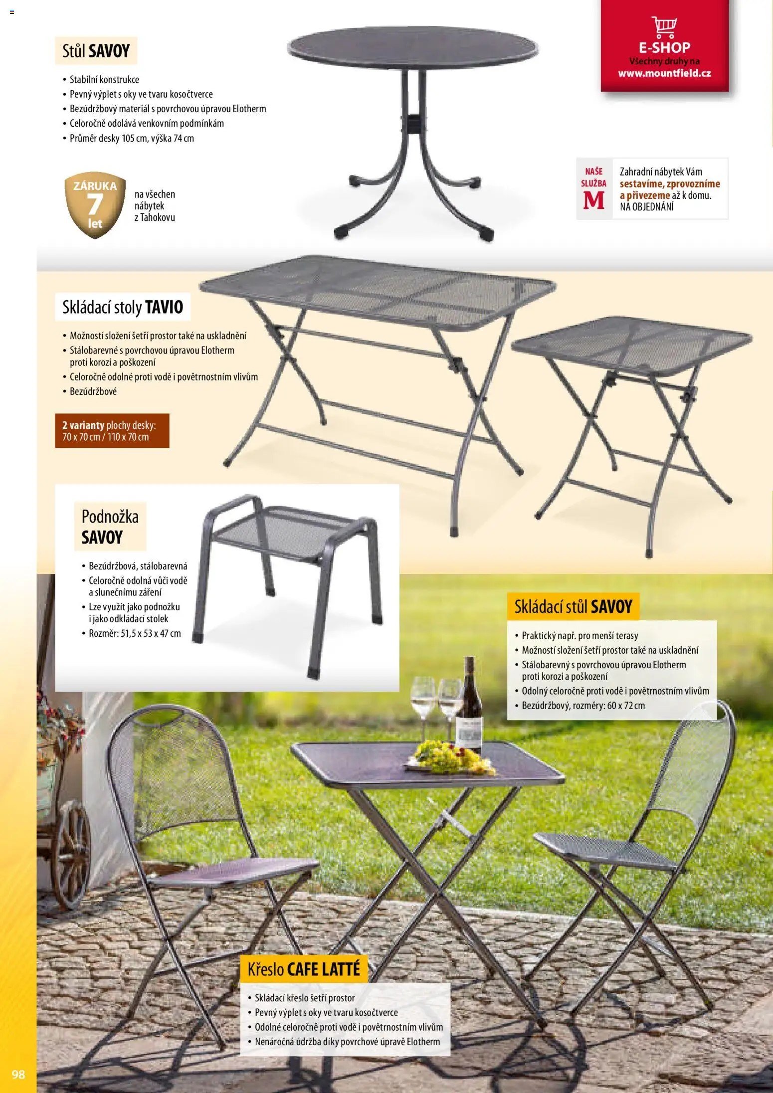 Mountfield katalog od 02.04.2026 | Strana: 98 | Produkty: Stolek, Stůl, Zahradní nábytek, Desky