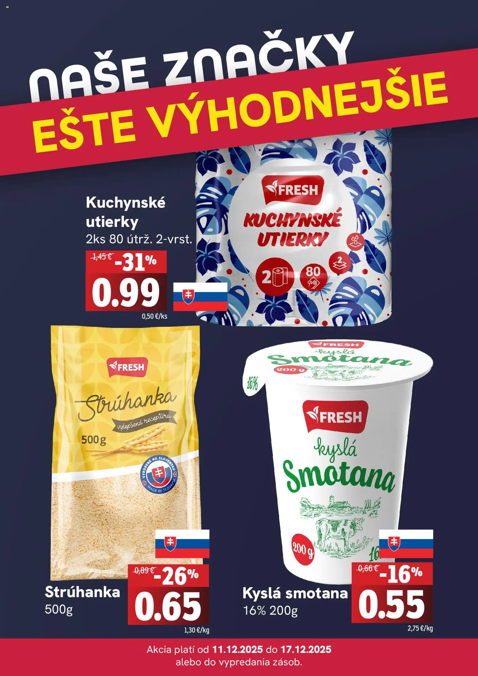 Nové Fresh akcie – leták je platný od 11.12.2025 | Strana: 4 | Produkty: Smotana