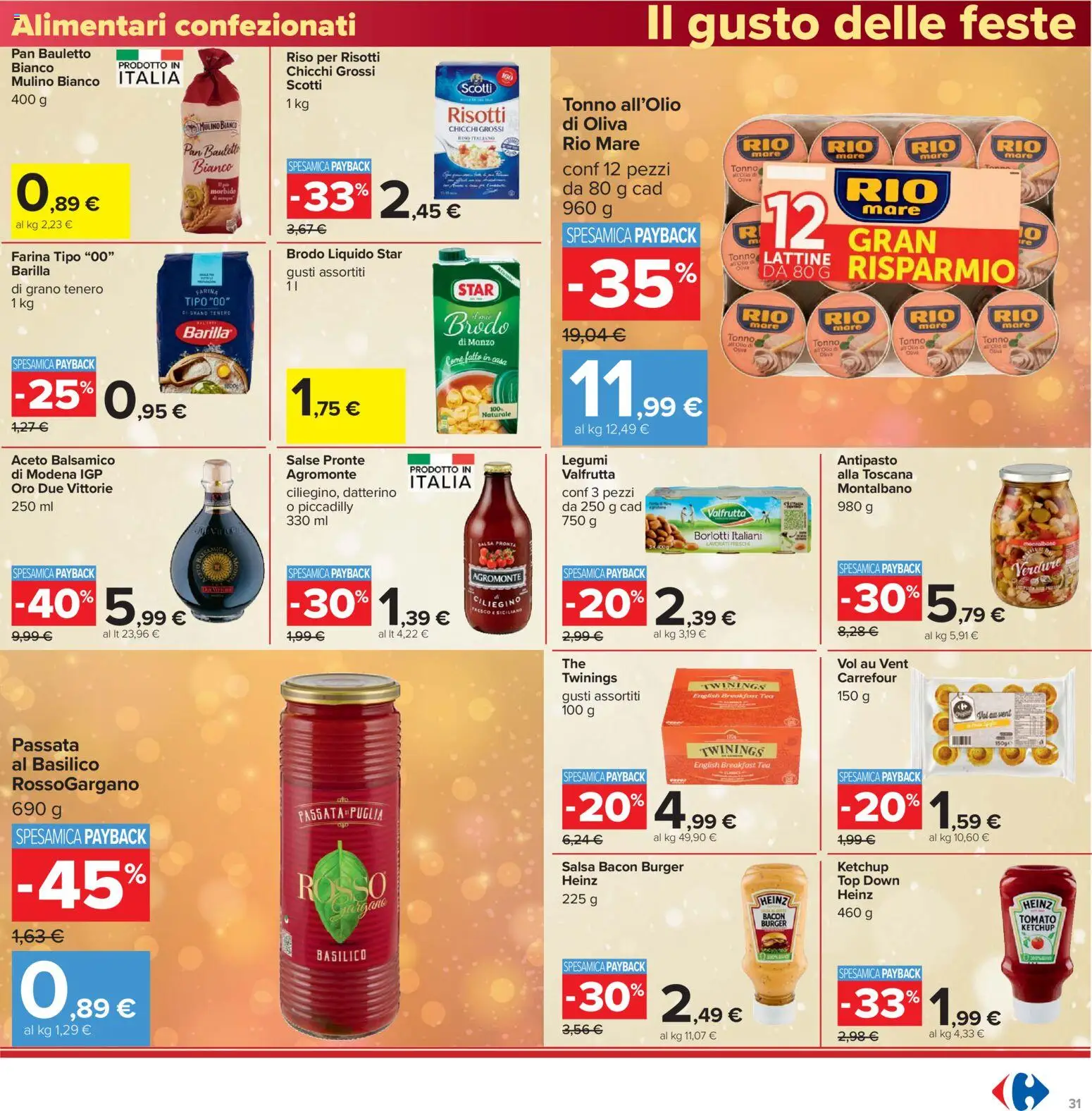 Volantino Carrefour del 16.12.2025 | Pagina: 31 | Prodotti: Manzo, Ketchup, Basilico, Tonno