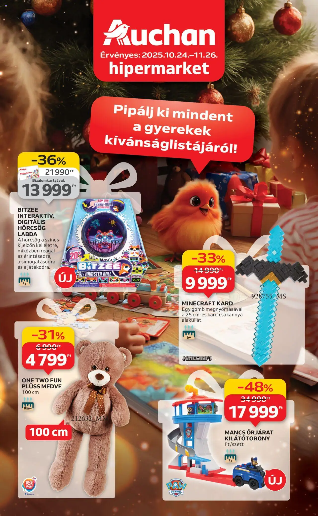 Auchan akciós ujság - amely érvényes a következő dátumtól: 24.10.2025 | Oldal: 1 | Termékek: Plüss