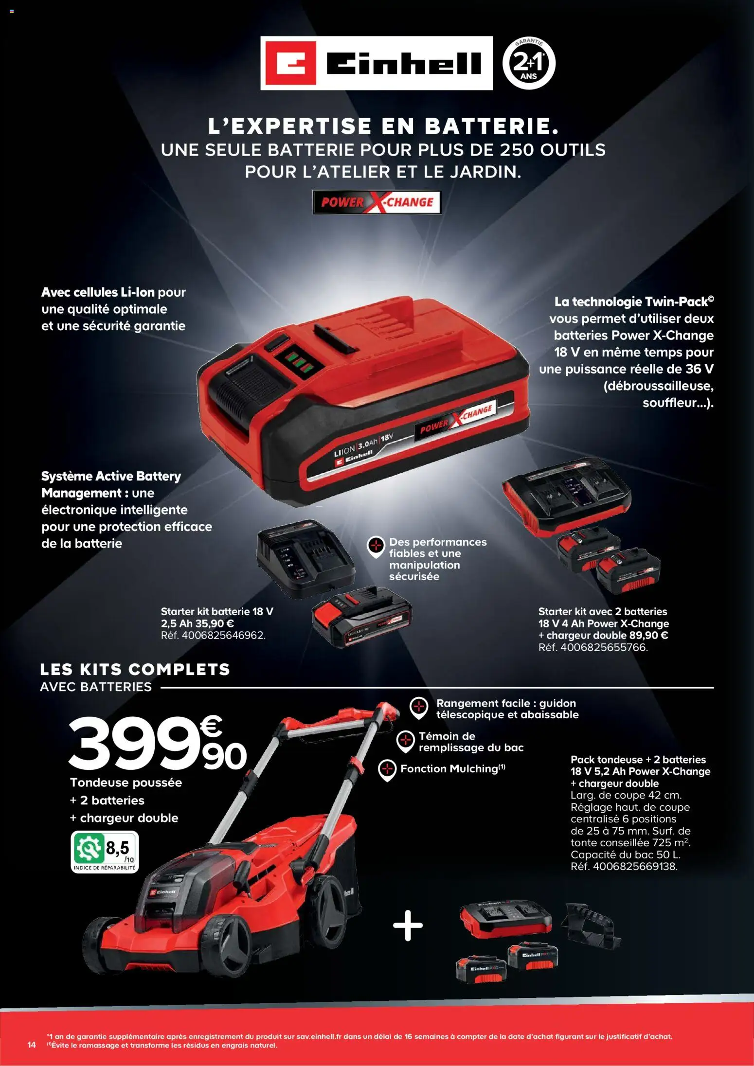 {H1} | Page: 14 | Produits: Tondeuse, Batterie