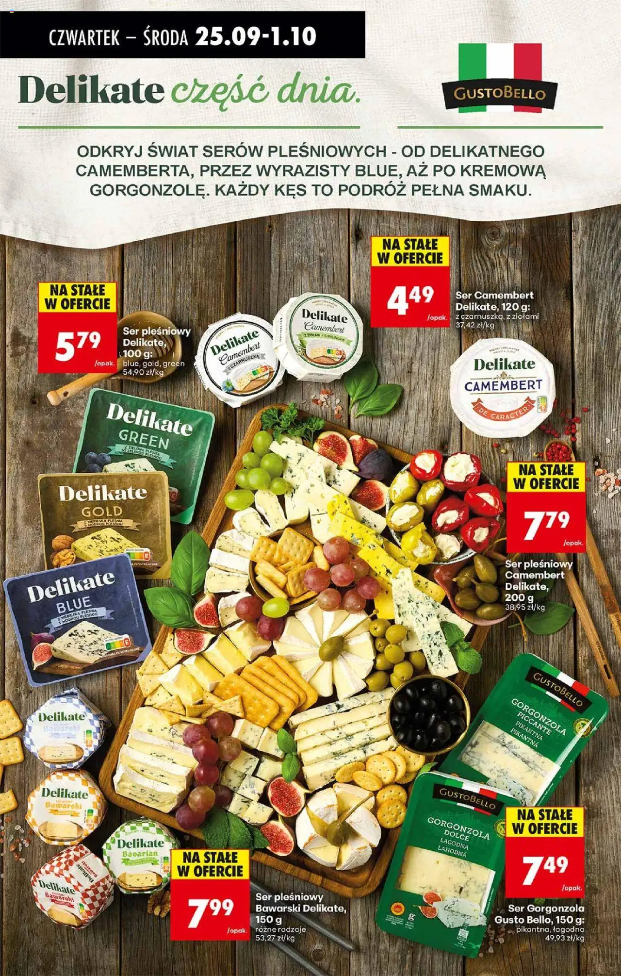 Biedronka gazetka - Oferta w tym tygodniu od 25.09.2025 | Strona: 44 | Produkty: Ser pleśniowy, Ser camembert, Ser gorgonzola, Gorgonzola