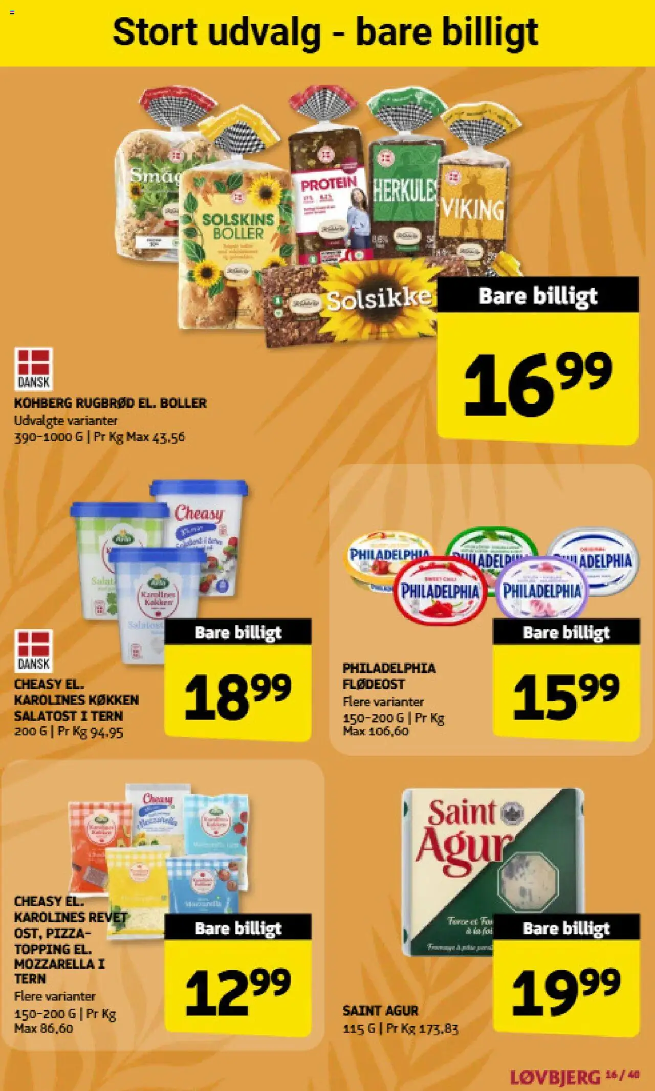 Løvbjerg Tilbudsavis gyldig fra 15.08.2025 | Side: 14 | Produkter: Pizza, Salat, Flødeost, Mozzarella