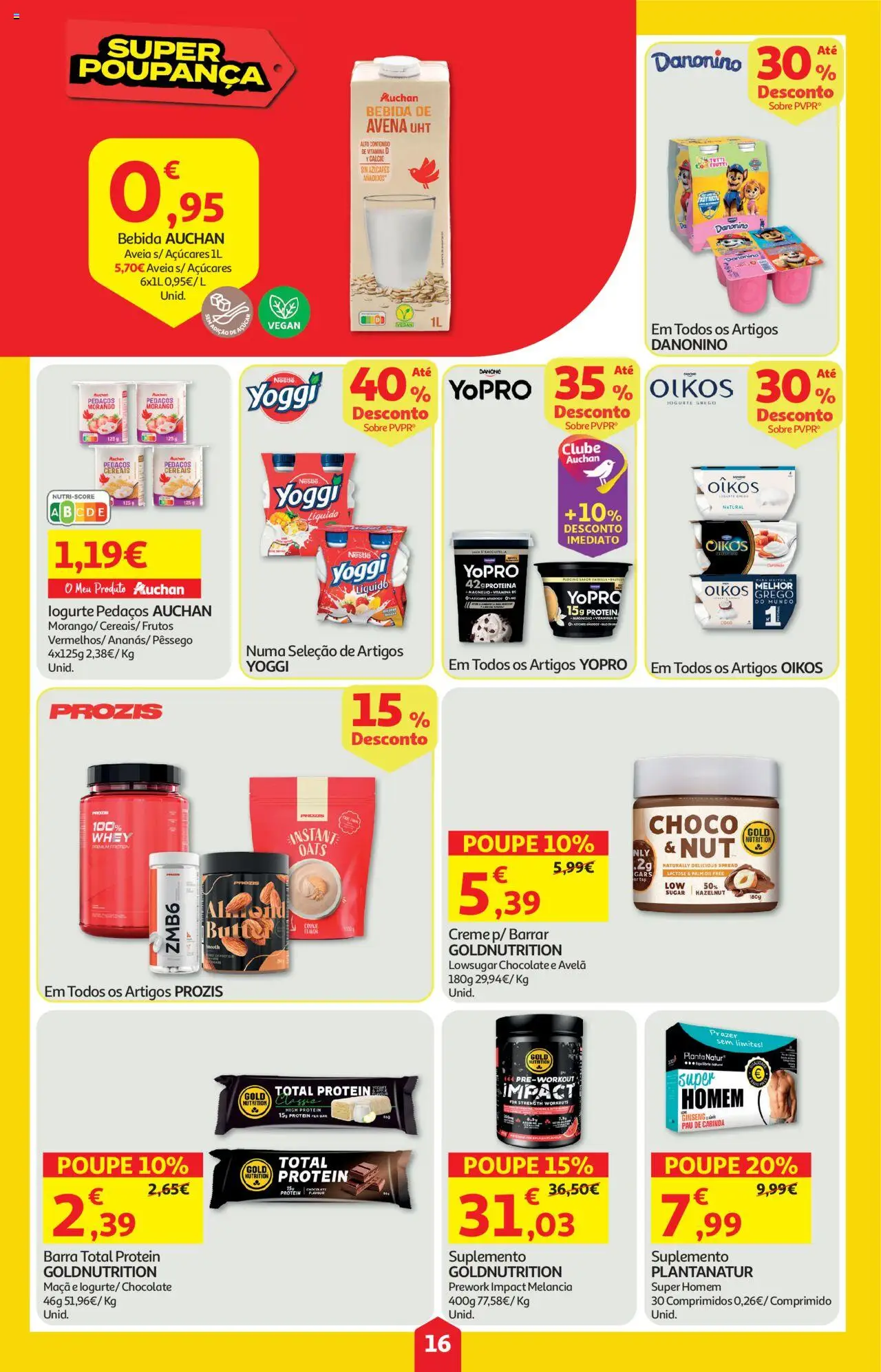 Auchan folheto │ válido de 16.10.2025 | Página: 16 | Produtos: Cálcio, Chocolate, Melancia, Creme
