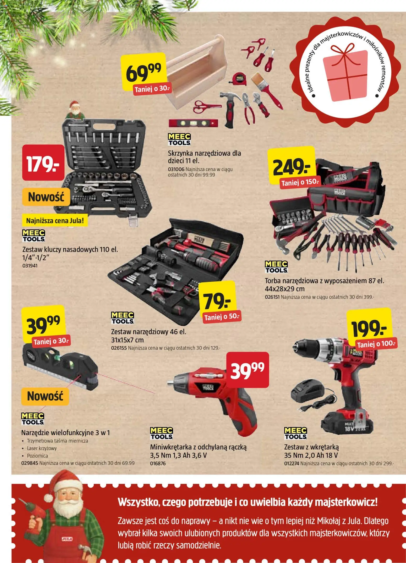 Jula Gazetka - Świąteczny magazyn od 15.12.2025 | Strona: 12 | Produkty: Torba, Torba narzędziowa, Zestaw kluczy nasadowych, Laser krzyżowy