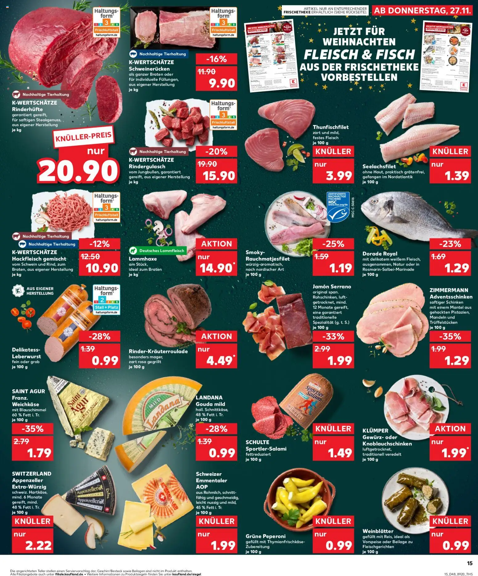 Kaufland Prospekt 	 – gültig ab 27.11.2025 | Seite: 15 | Produkte: Dorade, Gouda, Mandeln, Hackfleisch