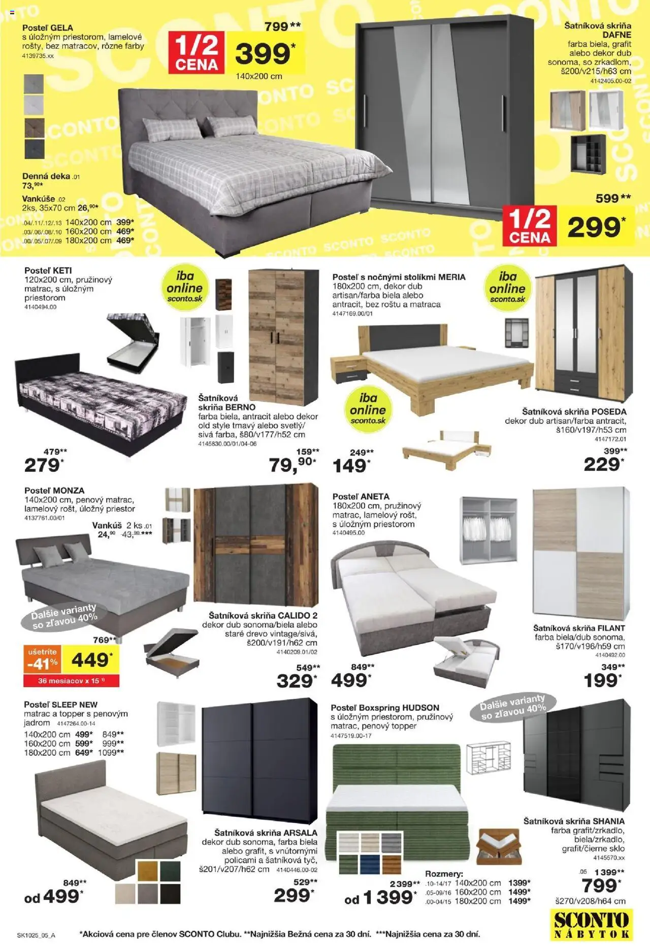 Sconto nábytok leták │ platný od 06.08.2025 | Strana: 5 | Produkty: Nábytok, Matrac, Posteľ, Šatníková skriňa