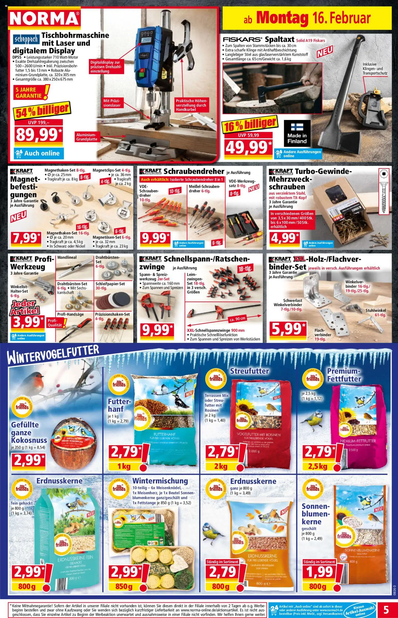 Norma Prospekt 	 – gültig ab 16.02.2026 | Seite: 5 | Produkte: Verbinder, Blumen, Rosinen