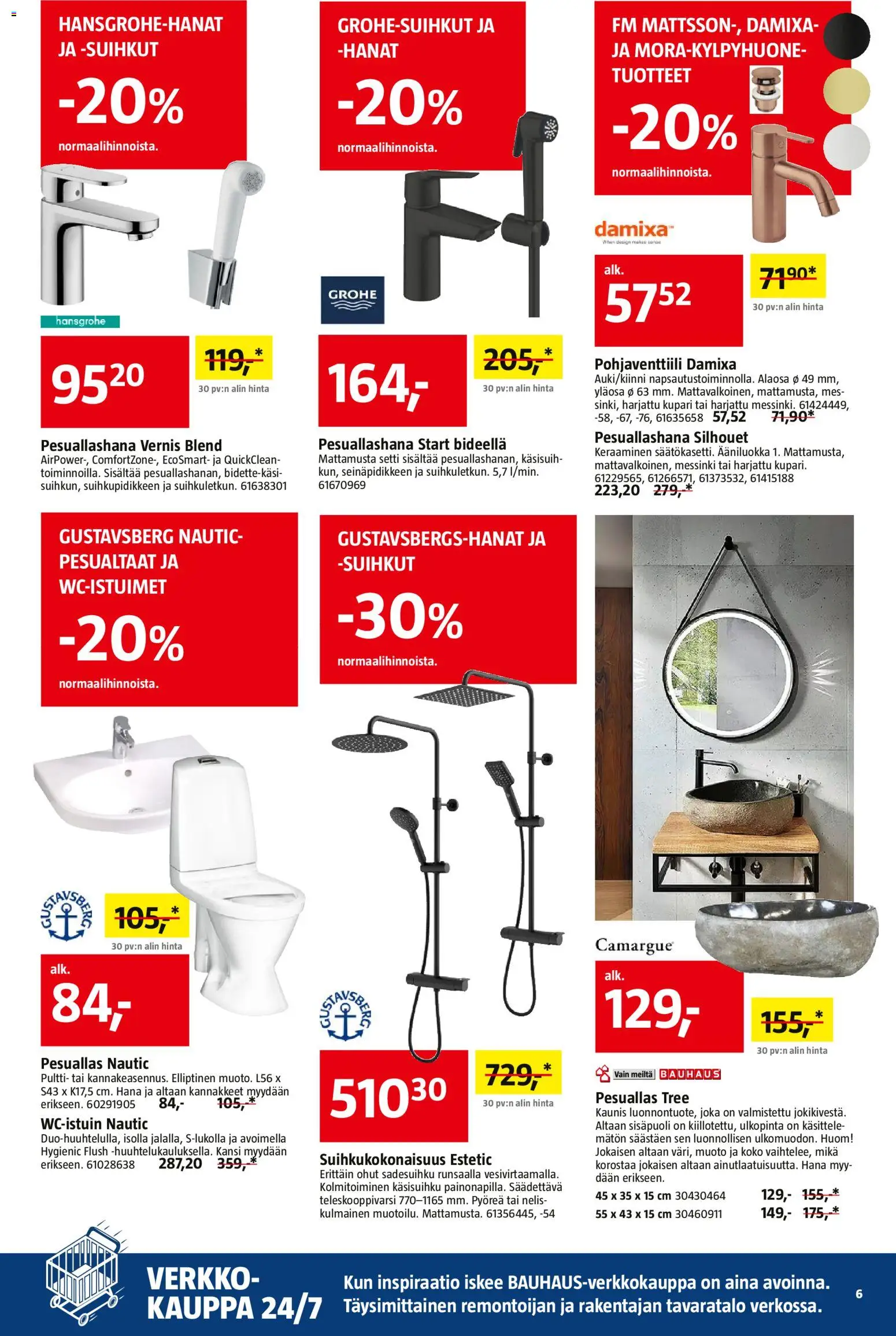 Bauhaus tarjoukset – voimassa 29.10.2025 alkaen | Sivu: 6 | Tuotteet: Kansi, Pesuallas