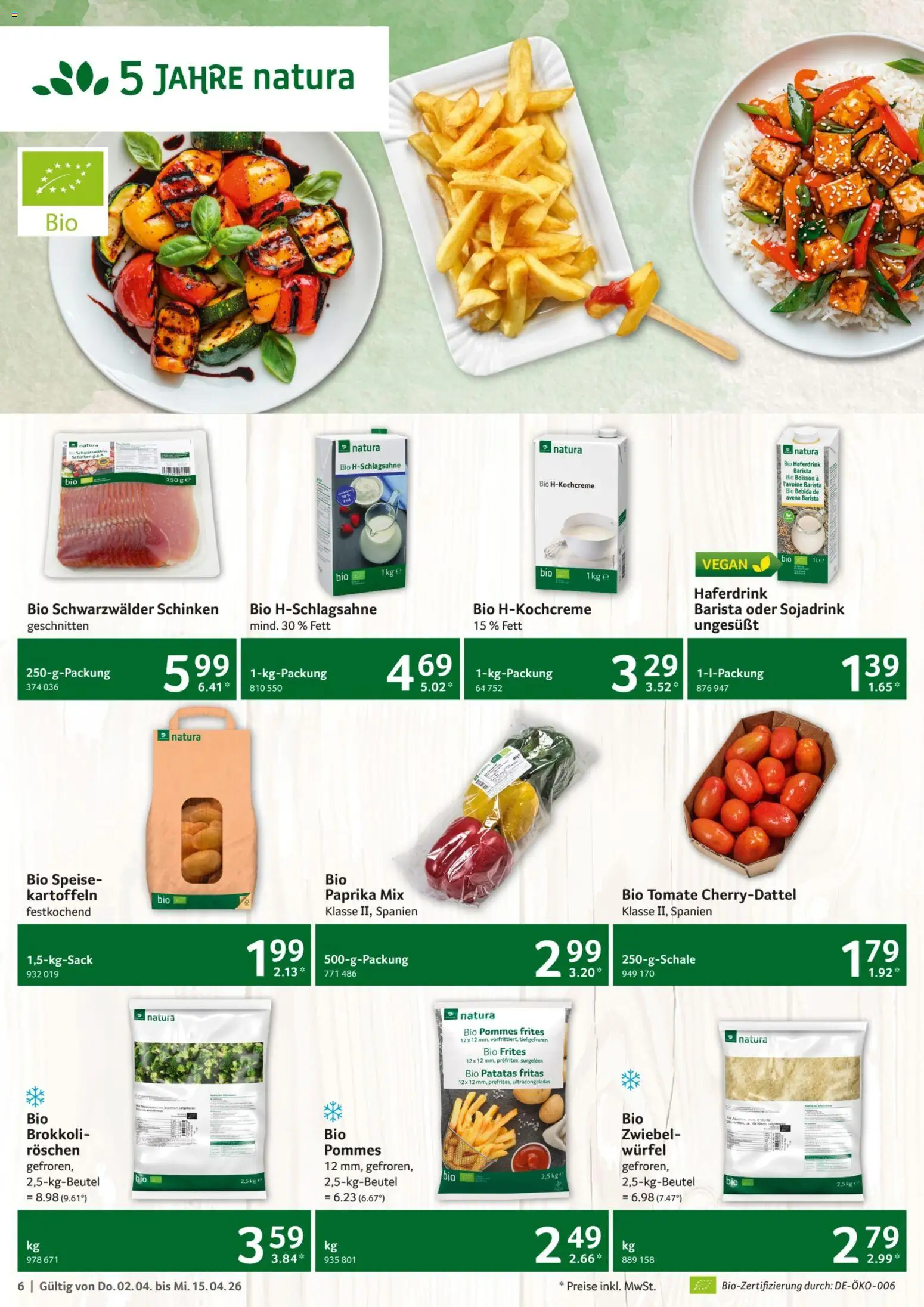 Selgros Gastronomie – gültig ab 02.04.2026 | Seite: 6 | Produkte: Pommes, Haferdrink, Kartoffeln, Paprika