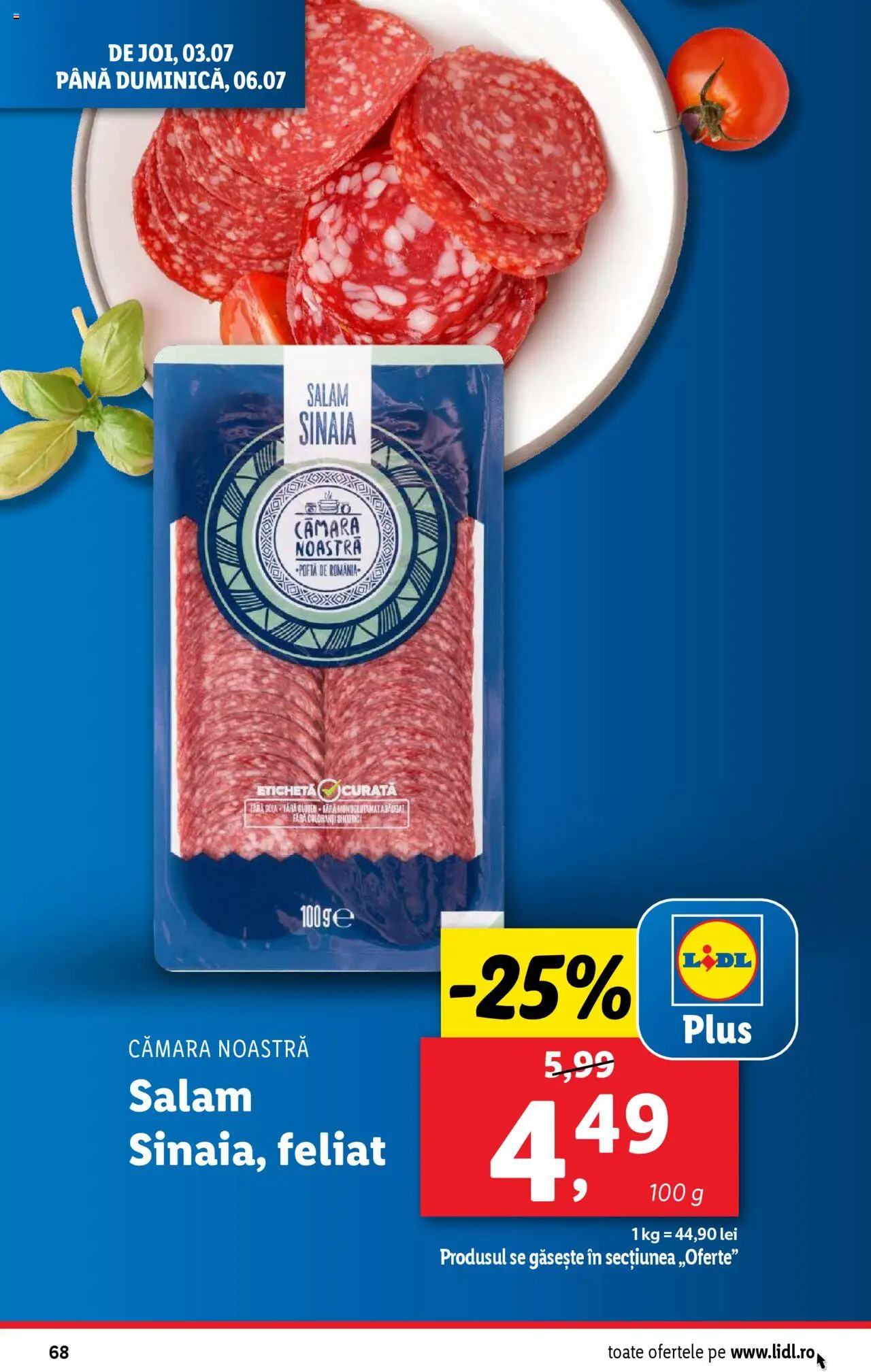 Catalog Lidl – valabil de la 30.06.2025 | Pagină: 68 | Produse: Salam