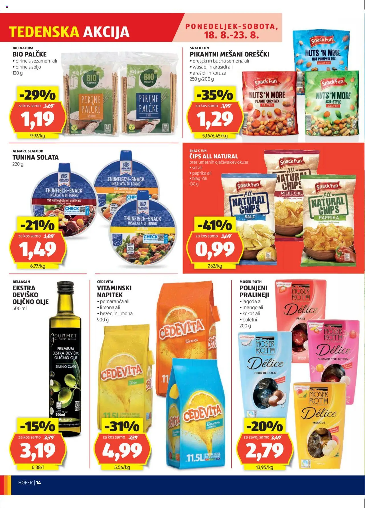 Hofer SI katalog | vrijedi od 14.08.2025 | Stranica: 14 | Proizvodi: Paprika, Čips, Sol, Cedevita
