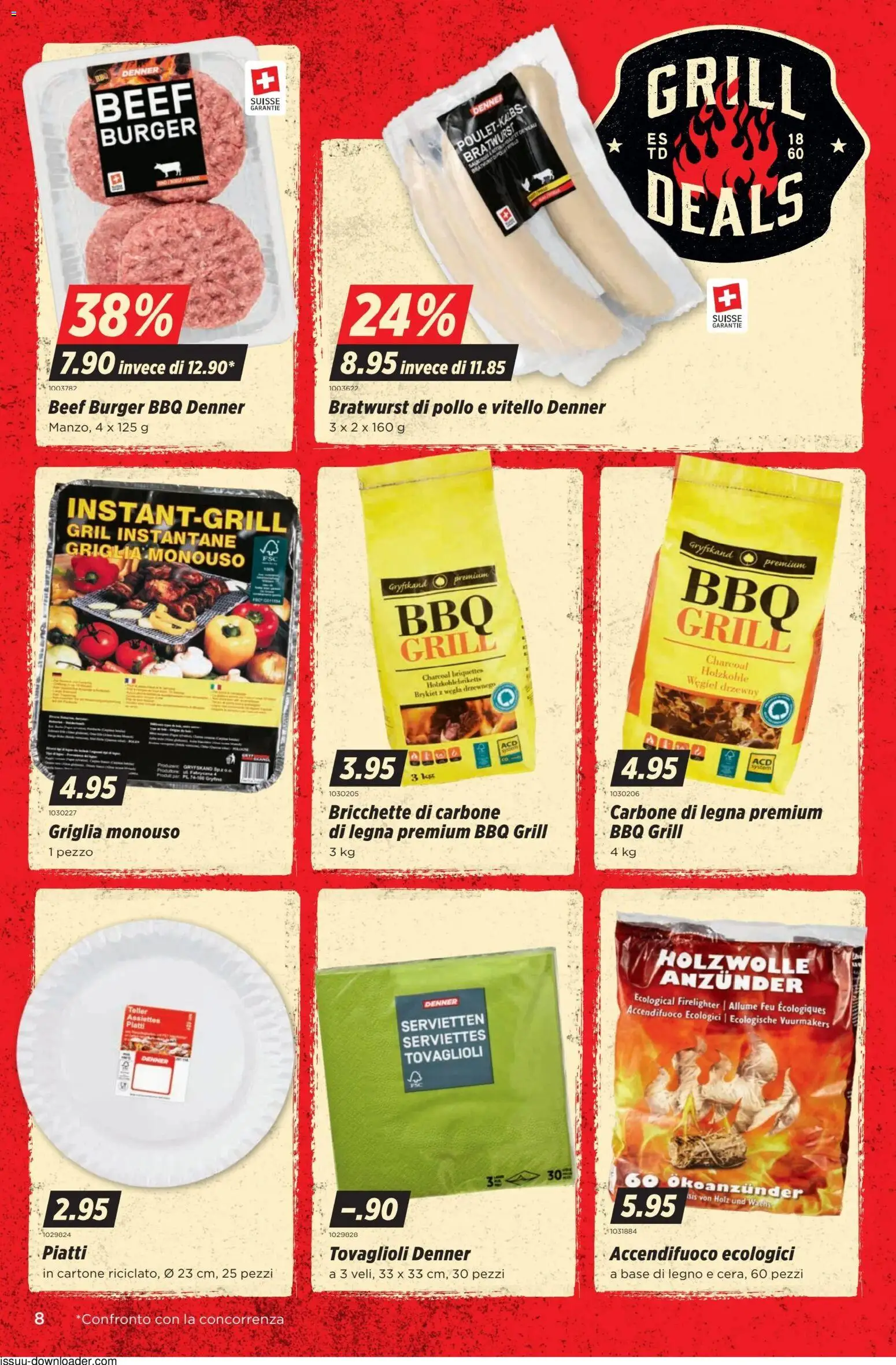 Denner aktionen IT – gültig ab 09.04.2026 | Seite: 8 | Produkte: Burger, Grill