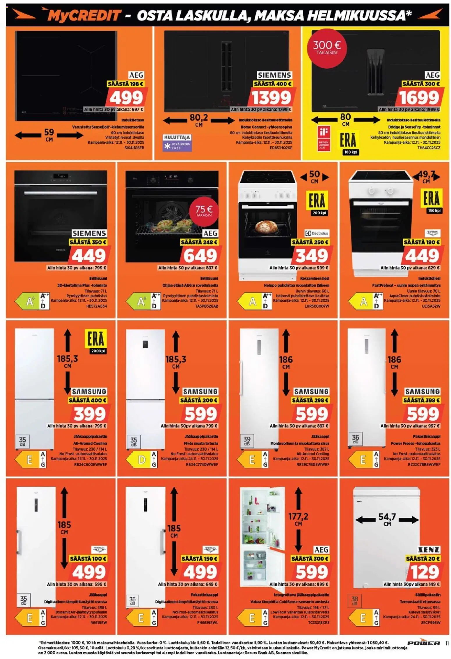 Power - Black Friday – voimassa 24.11.2025 alkaen | Sivu: 12 | Tuotteet: Induktiotaso, Jääkaappipakastin, Pakastinkaappi, Voi