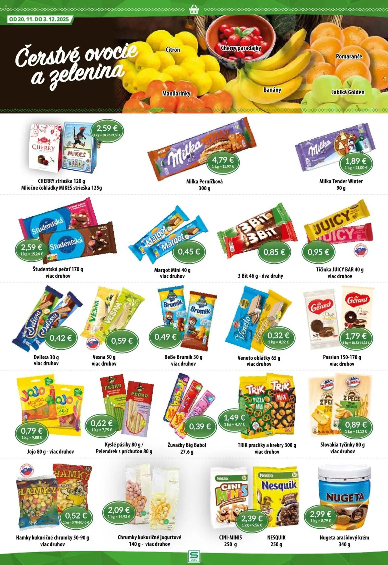Nové Sintra akcie – leták je platný od 20.11.2025 | Strana: 6 | Produkty: Pomaranče, Paradajky, Študentská pečať, Ovocie