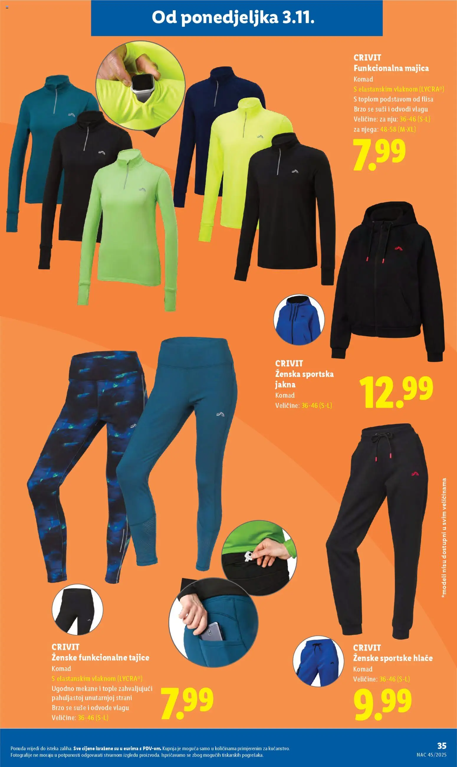 Lidl katalog | vrijedi od 03.11.2025 | Stranica: 35 | Proizvodi: Majica, Jakna, Hlače, Tajice