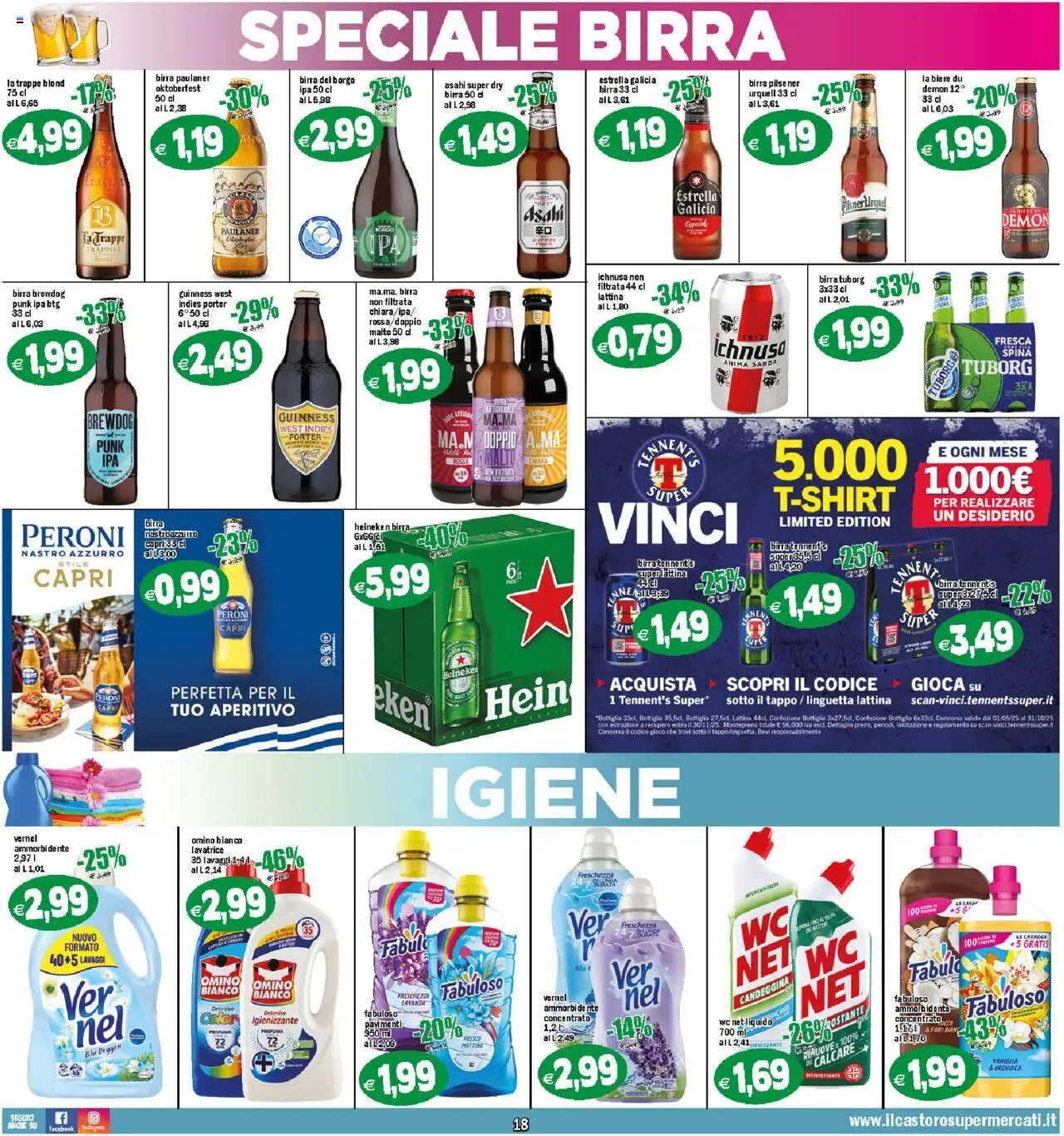 Volantino Il Castoro del 05.09.2025 | Pagina: 18 | Prodotti: Tennent's, Lavatrice, Lavanda, Bottiglia