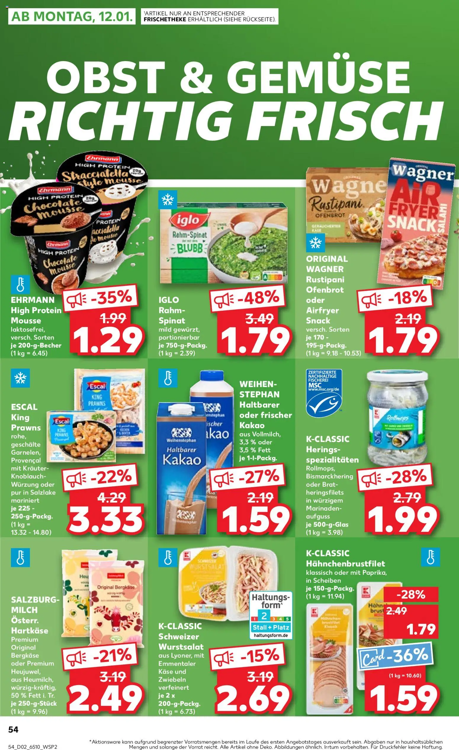 Kaufland prospekt Köln	 – gültig ab 08.01.2026 | Seite: 54 | Produkte: Milch, Käse, Gemüse, Obst