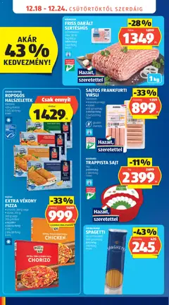 EXTRA VÉKONY PIZZA, chorizo, 360 g vagy csirke, 355 g - amely érvényes a következő dátumtól: 18.12.2025 | Oldal: 14