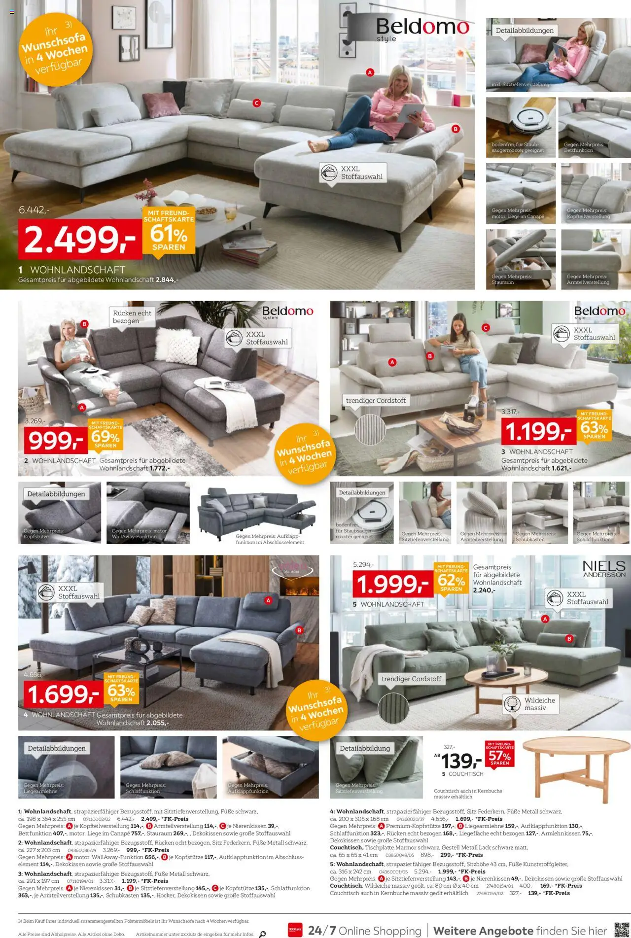 XXXL Lutz Prospekt 	 - gültig ab dem 11.08.2025 | Seite: 4 | Produkte: Wohnlandschaft, Roboter, Couchtisch, Liege