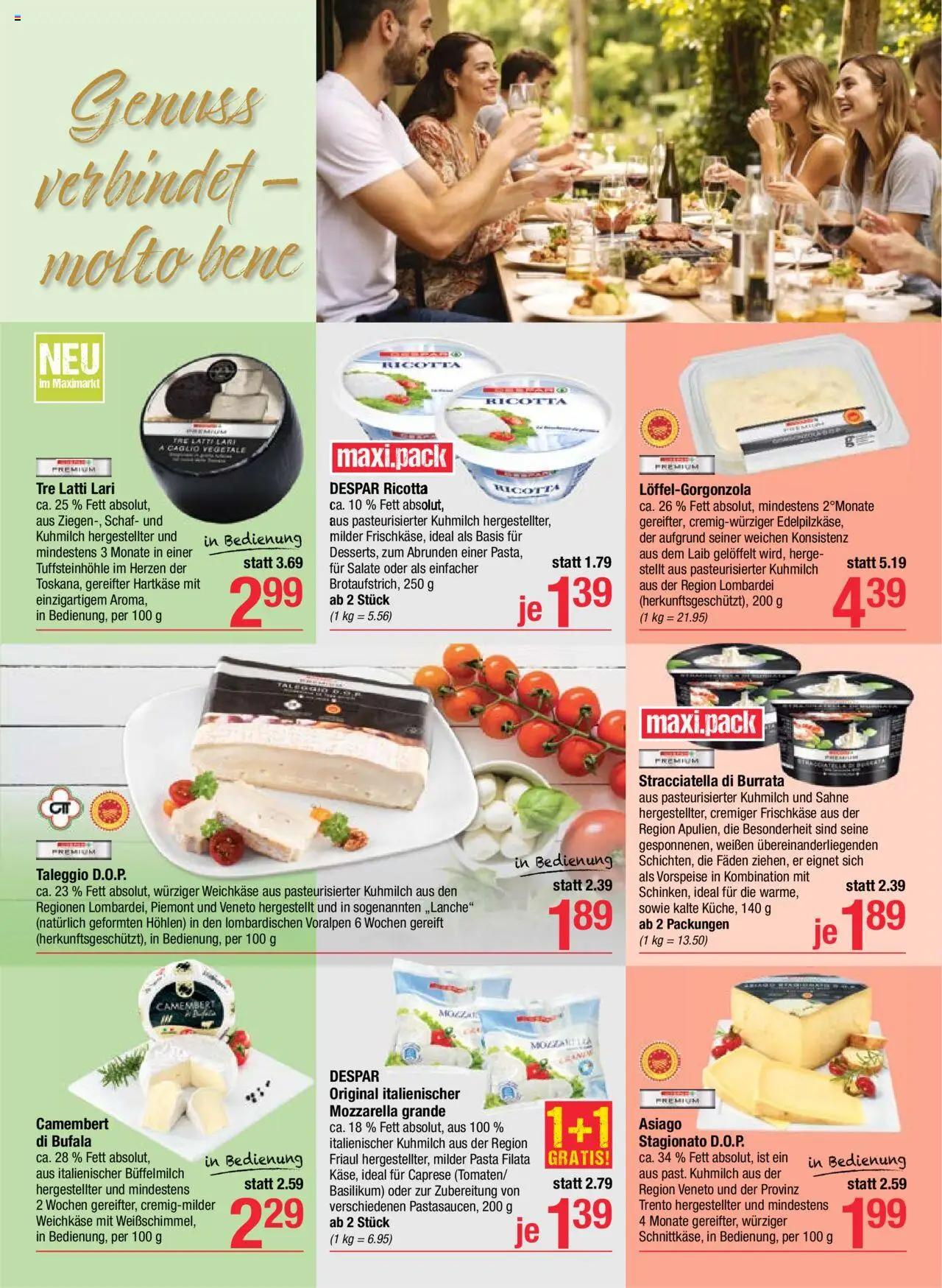 Maximarkt Bella Italia gültig ab 22.09.2025 | Seite: 3 | Produkte: Pasta, Sahne