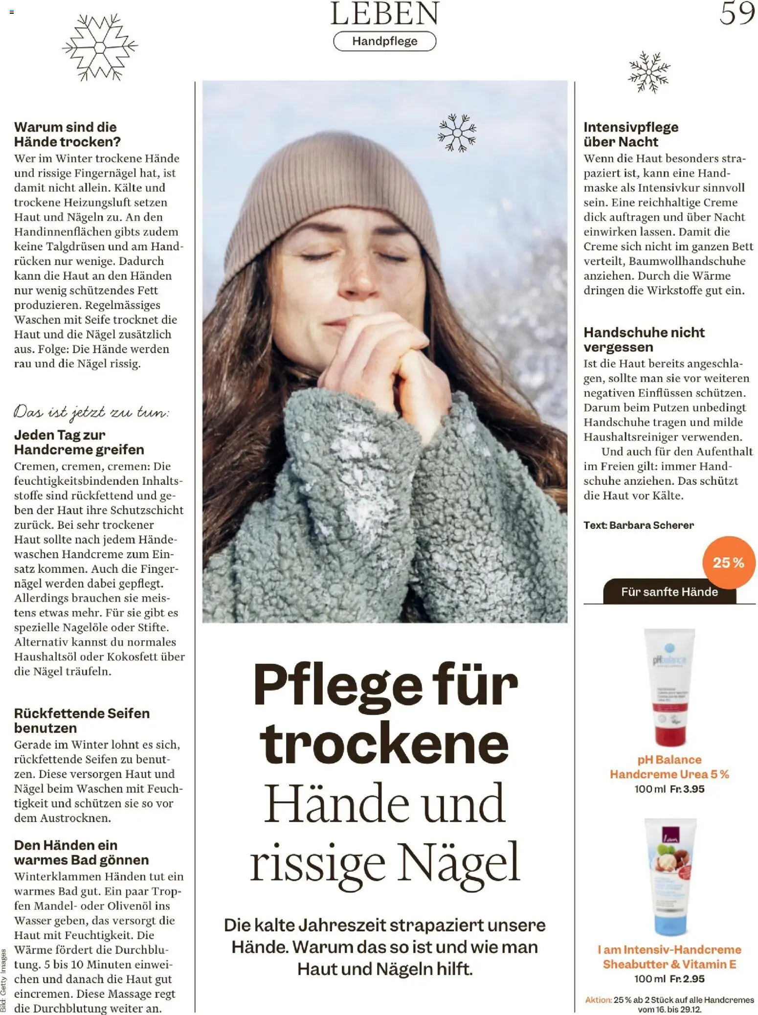 Migros Magazin – gültig ab 16.12.2025 | Seite: 59 | Produkte: Bett, Butter, Handschuhe, Wasser