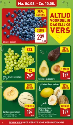  | Pagina: 2 | Producten: Meloen, Gewicht, Druiven
