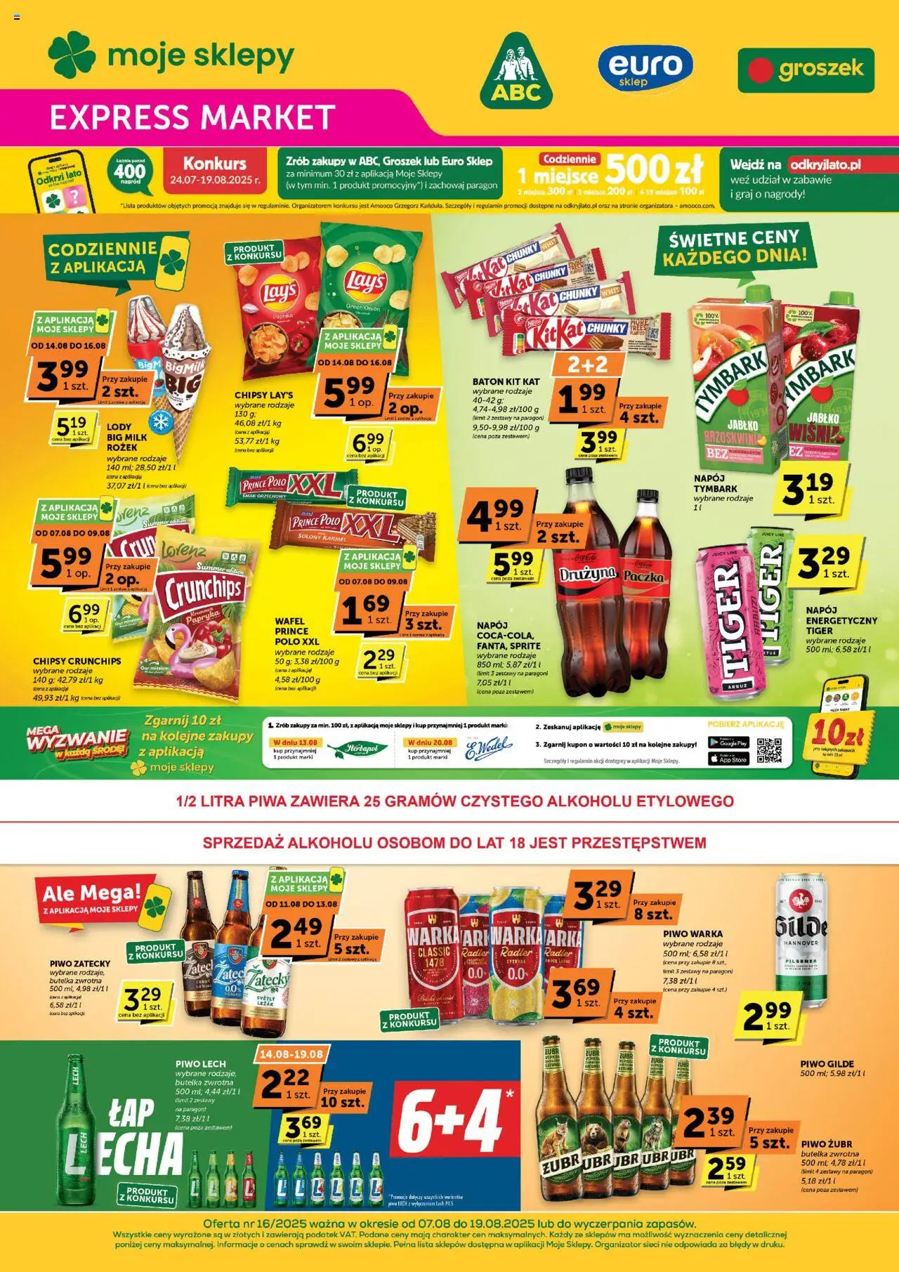 Groszek Gazetka - Expressmarket od 07.08.2025 | Strona: 1 | Produkty: Cytryna, Prince polo xxl, Sprite, Big Milk