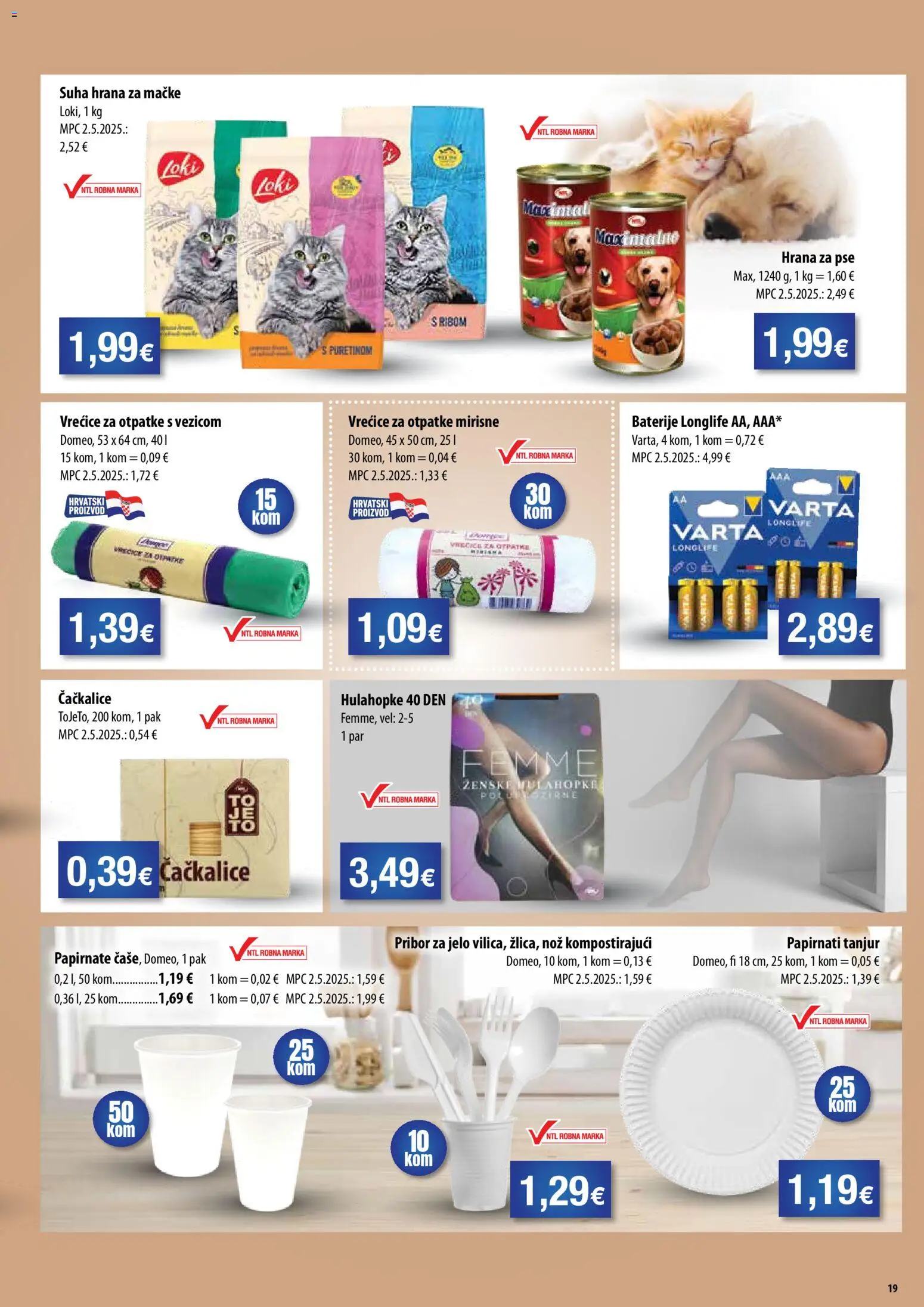 NTL katalog | vrijedi od 10.12.2025 | Stranica: 19 | Proizvodi: Hrana za pse, Hrana za mačke, Hulahopke, Pribor za jelo