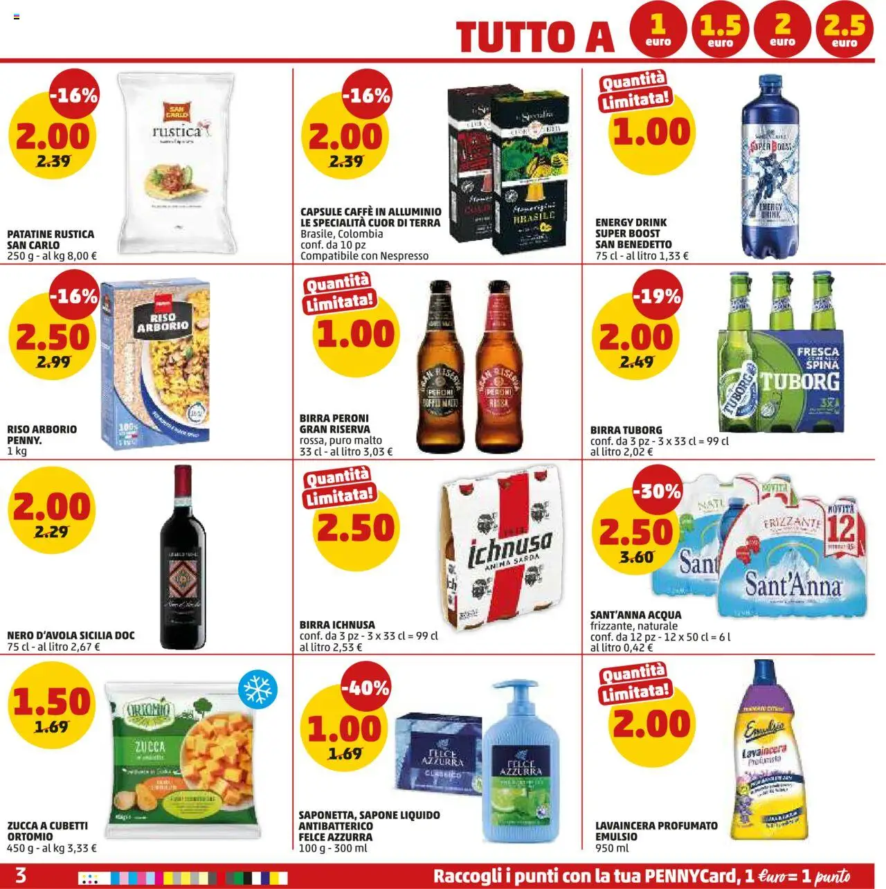 Volantino PENNY del 23.10.2025 | Pagina: 3 | Prodotti: Caffè, Riso, Acqua, Zucca