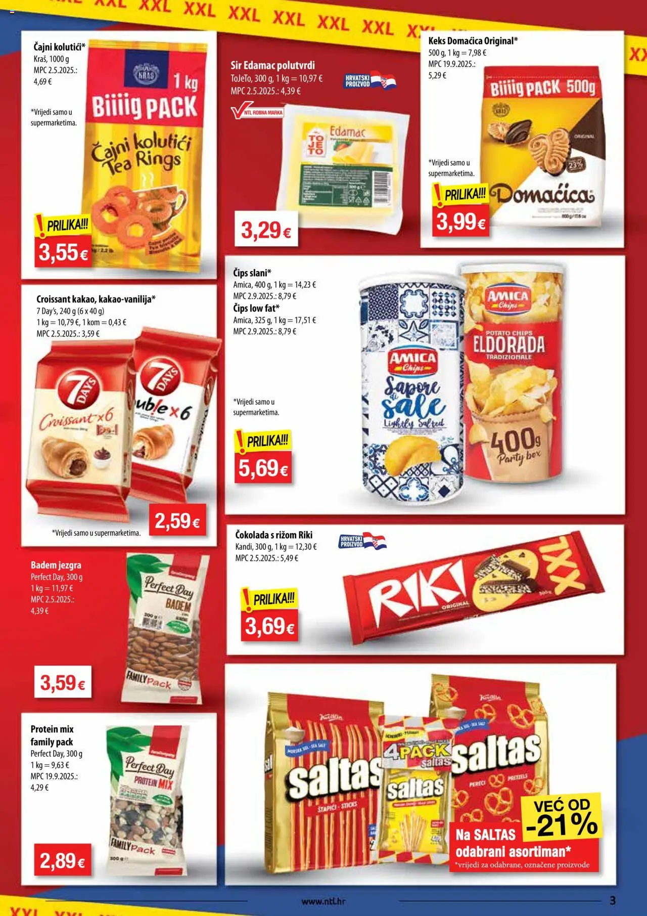 NTL katalog | vrijedi od 08.10.2025 | Stranica: 3 | Proizvodi: Sir, Čokolada, Čips, Badem
