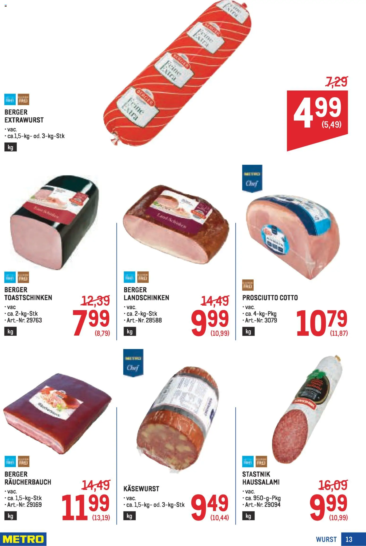 Metro Profi gültig ab 22.01.2026 | Seite: 13 | Produkte: Wurst