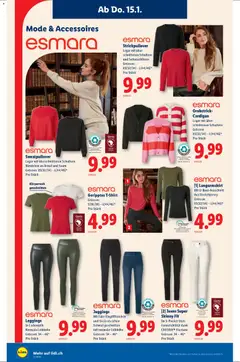 Lidl Aktionen ab 15.01.2026 gültig | Seite: 14 | Produkte: Leggings, Cardigan, Jeans, Langarmshirt