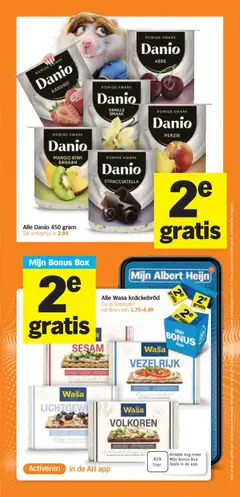 Danio Aardbei, Romige kwark met aardbei smaak - Voorbeeld van een folder van Albert Heijn, geldig van 26.01.2026 | Pagina: 3