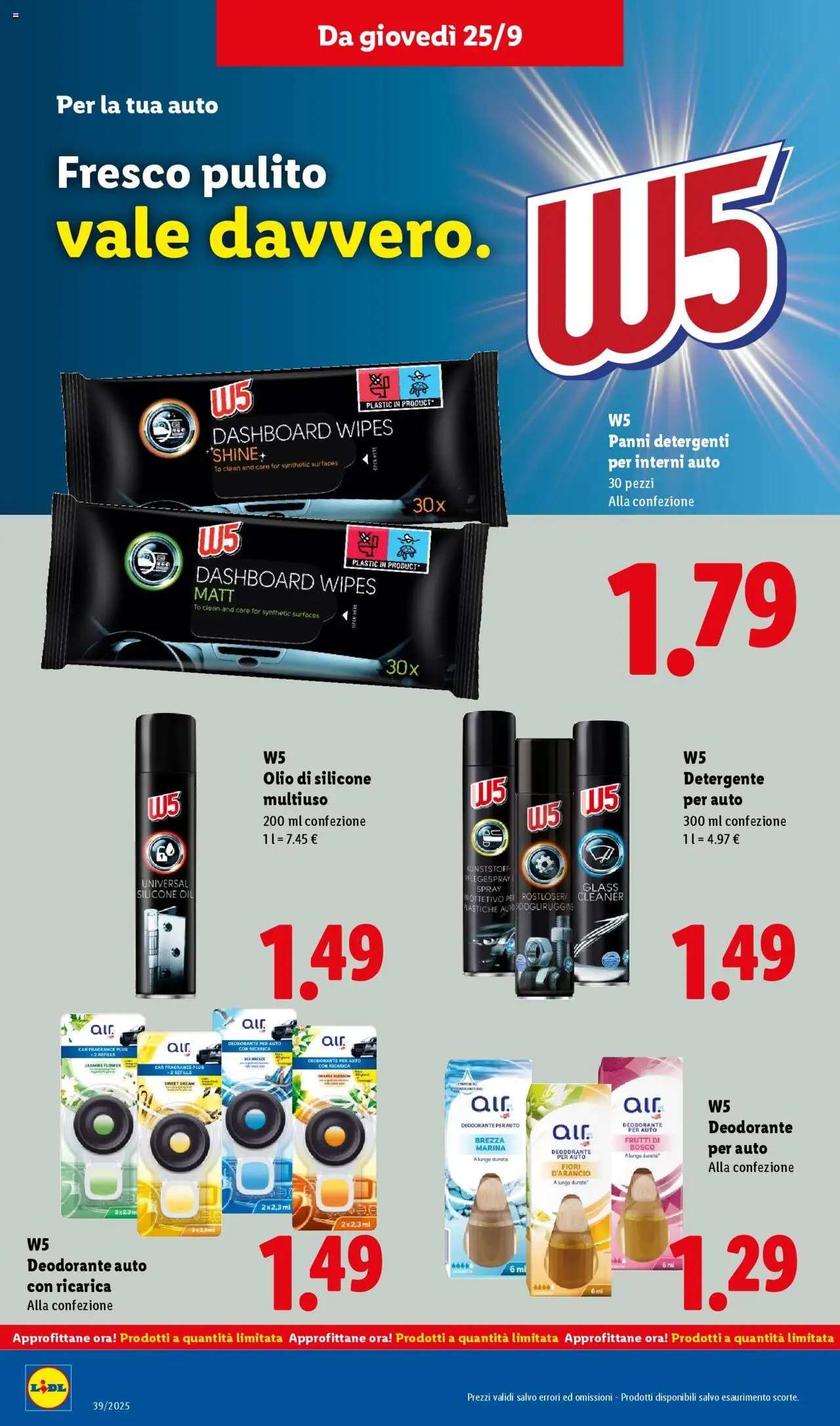 Volantino Lidl del 22.09.2025 | Pagina: 46 | Prodotti: Deodorante auto, Deodorante, Detergente, Silicone
