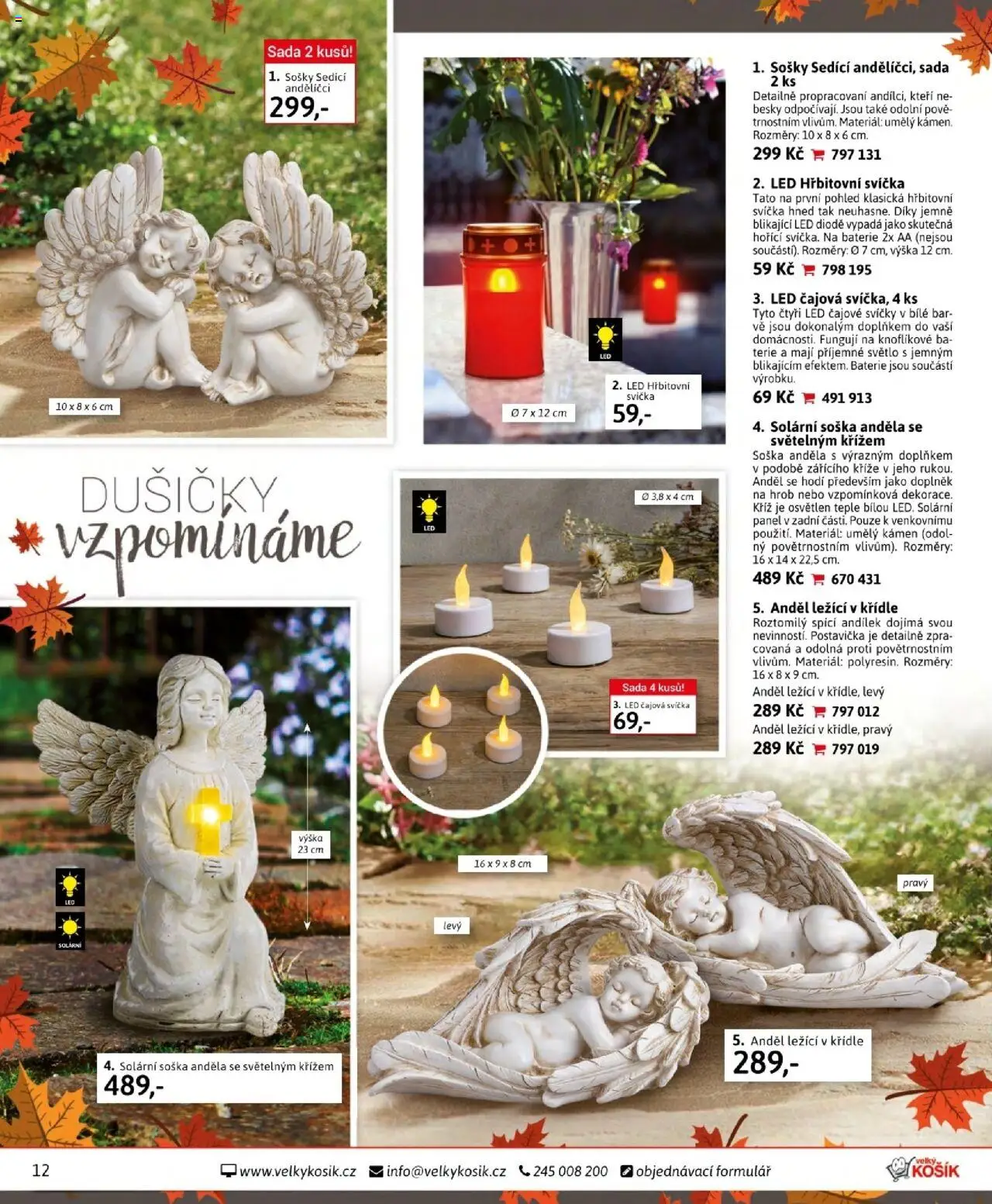 Velký Košík katalog září od 01.09.2025 | Strana: 12 | Produkty: Čajové svíčky, Soška, Led čajové svíčky, LED