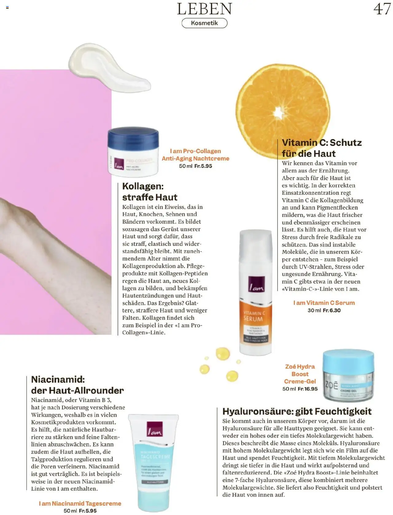 Migros Magazin ab 16.06.2025 | Seite: 47 | Produkte: Serum, Tagescreme, Nachtcreme