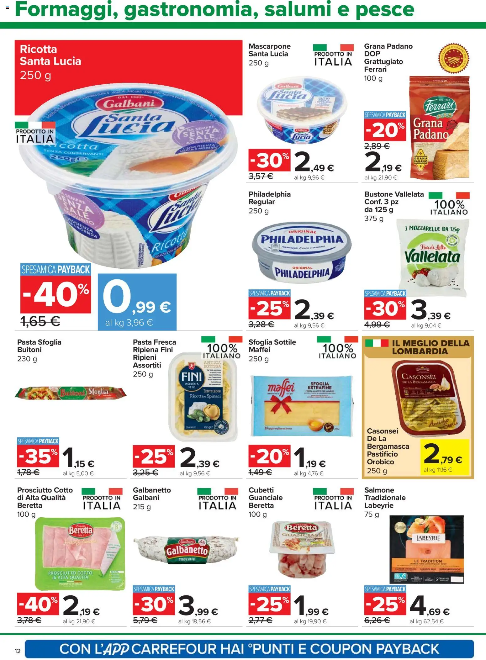 Volantino Carrefour del 24.03.2026 | Pagina: 12 | Prodotti: Pesce, Prosciutto, Tortelloni, Guanciale