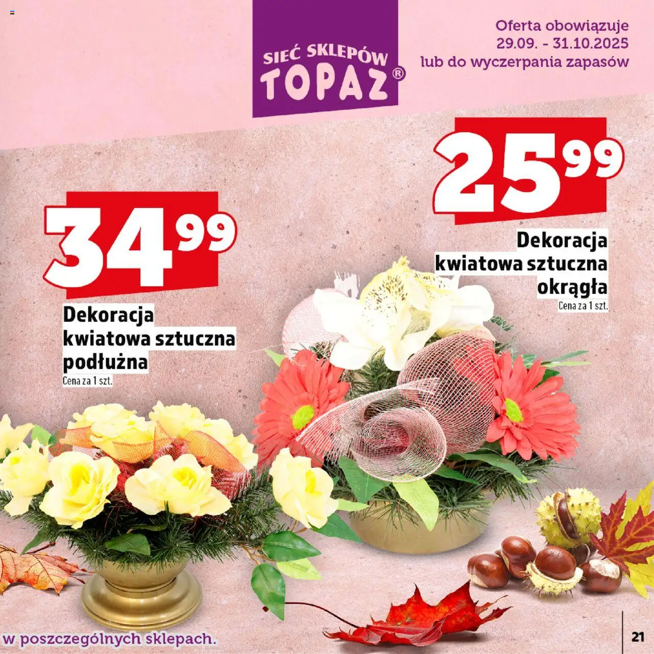 Topaz Gazetka - Znicze wkłady od 29.09.2025 | Strona: 21