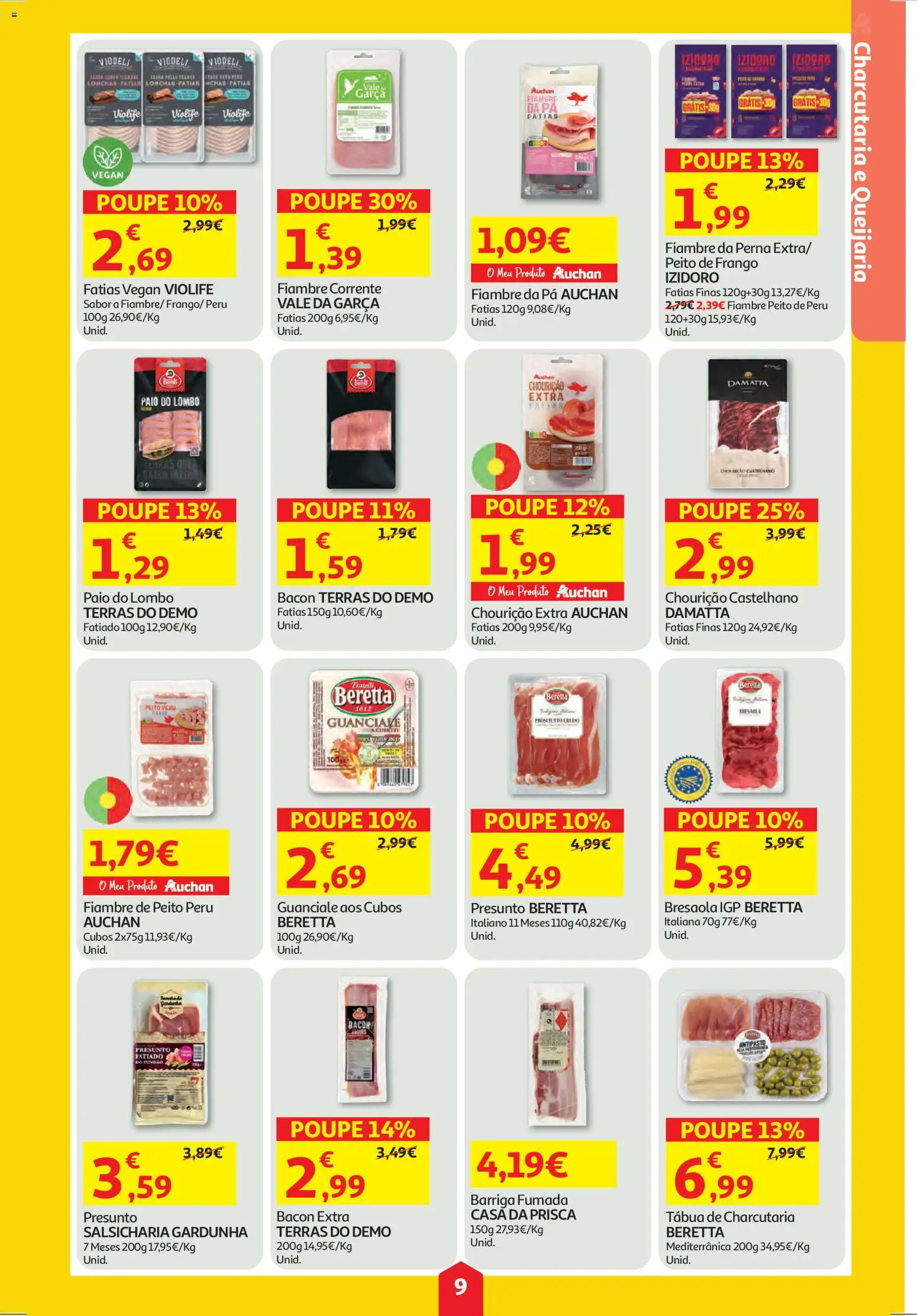 Auchan folheto │ válido de 26.03.2026 | Página: 9 | Produtos: Bacon, Frango, Peru, Pá