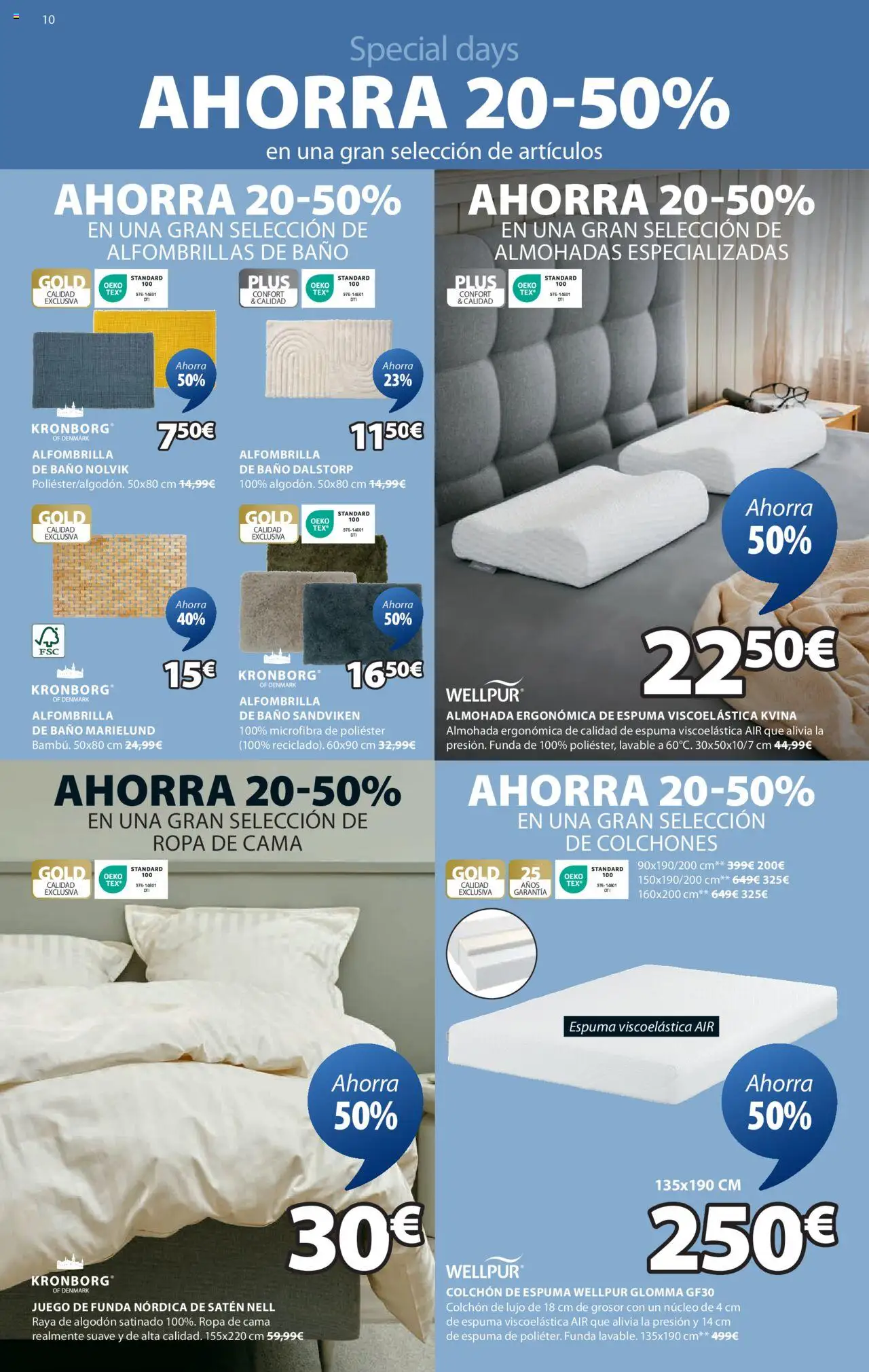 JYSK Grandes ofertas │ válido desde el 03.06.2025 | Página: 11 | Productos: Colchon, Ropa, Almohada, Baño