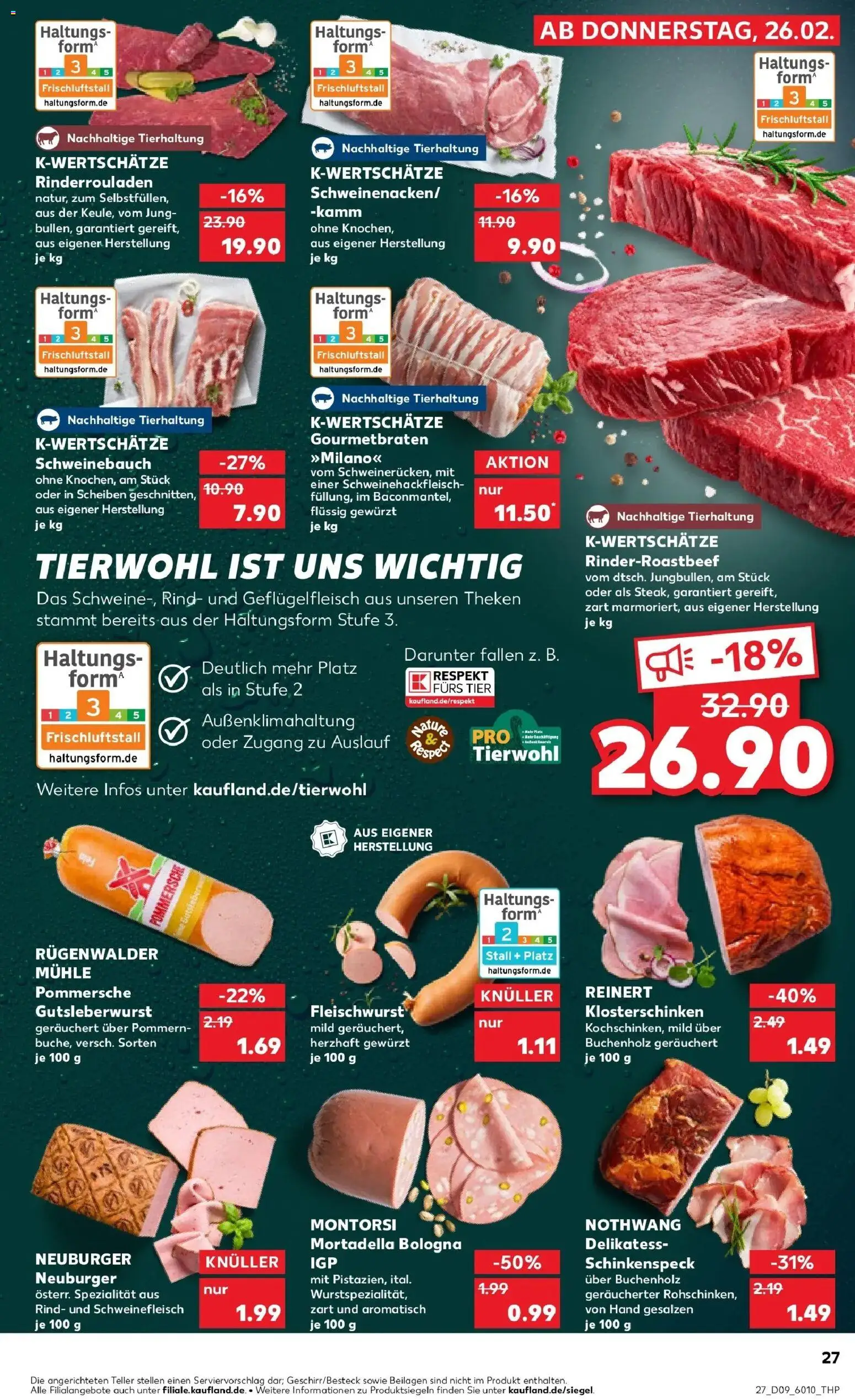 Kaufland prospekt Neusäß	 – gültig ab 26.02.2026 | Seite: 35 | Produkte: Rinderrouladen, Mühle, Schweinebauch, Schweinefleisch