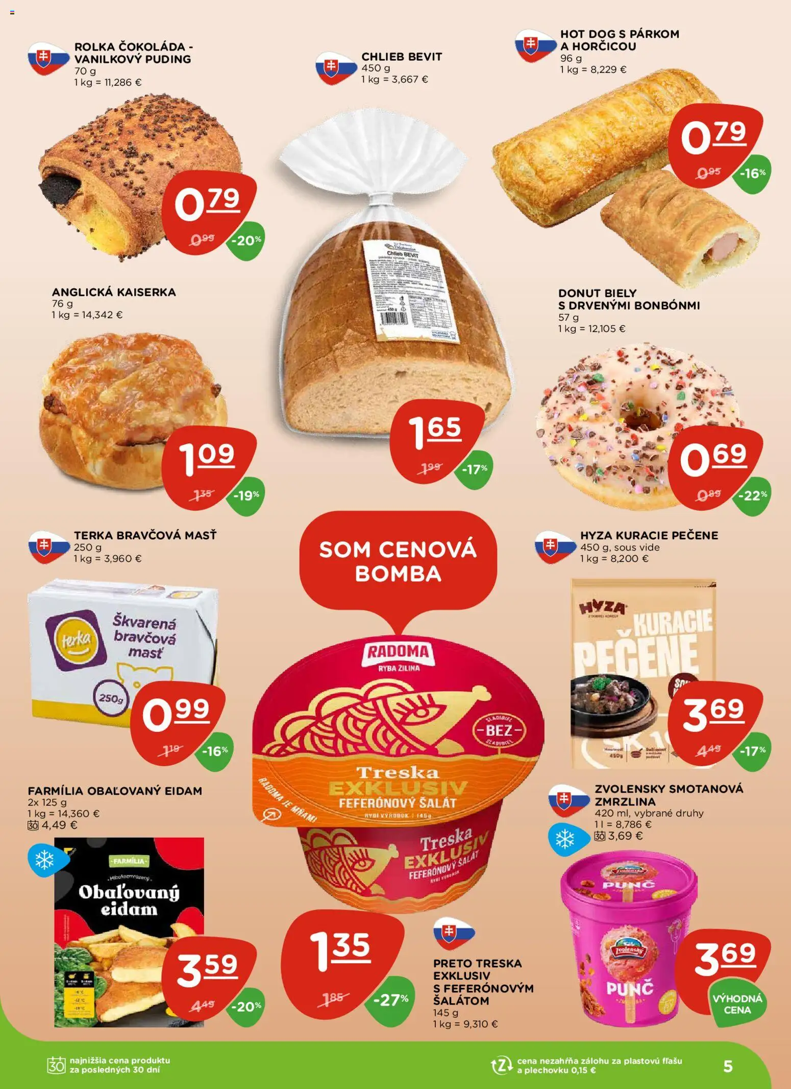 Nové Terno akcie – leták je platný od 27.11.2025 | Strana: 5 | Produkty: Eidam, Zmrzlina, Čokoláda, Ryba