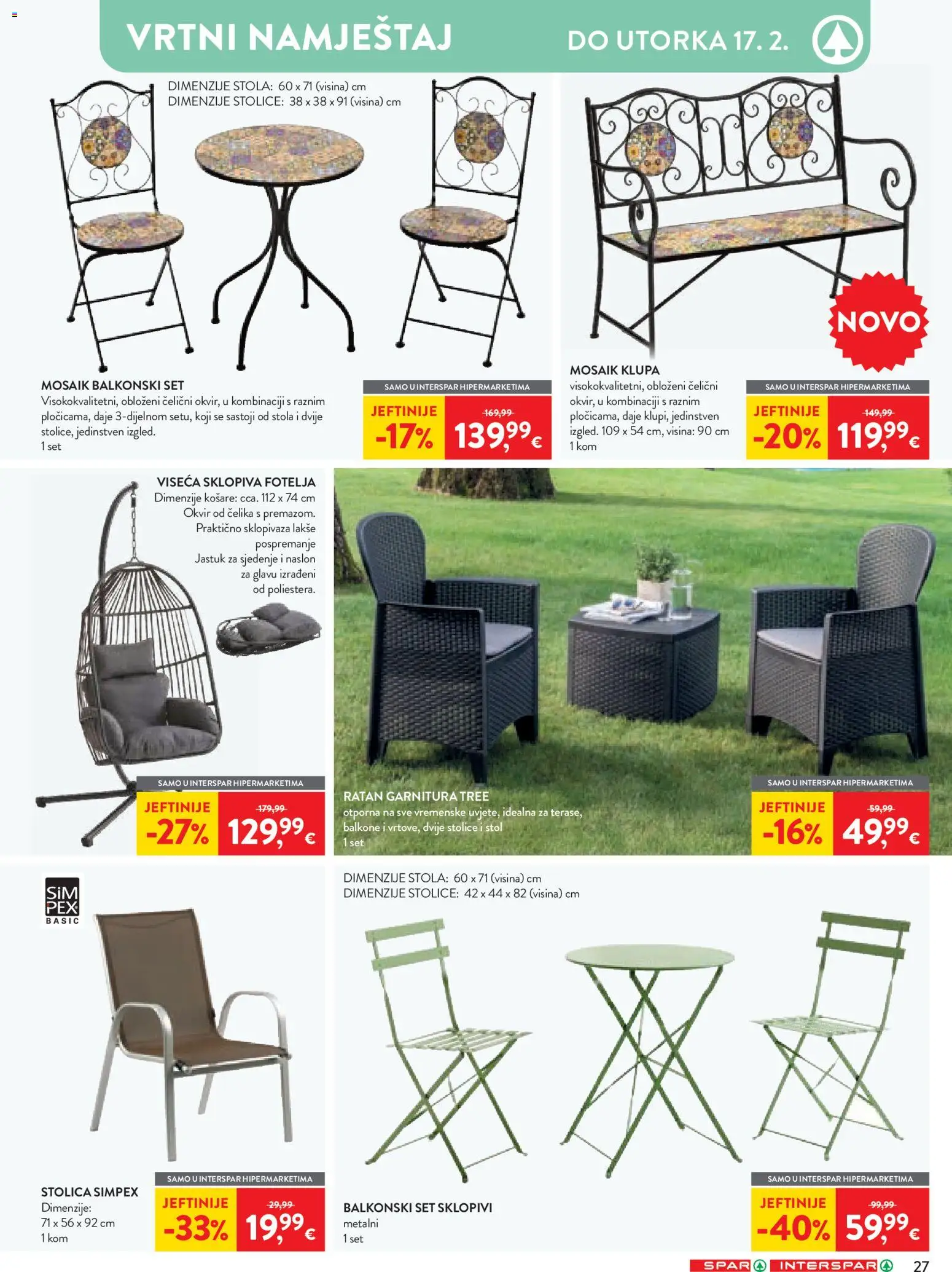Spar katalog | vrijedi od 04.02.2026 | Stranica: 33 | Proizvodi: Jastuk, Fotelja, Stol, Vrtni namještaj