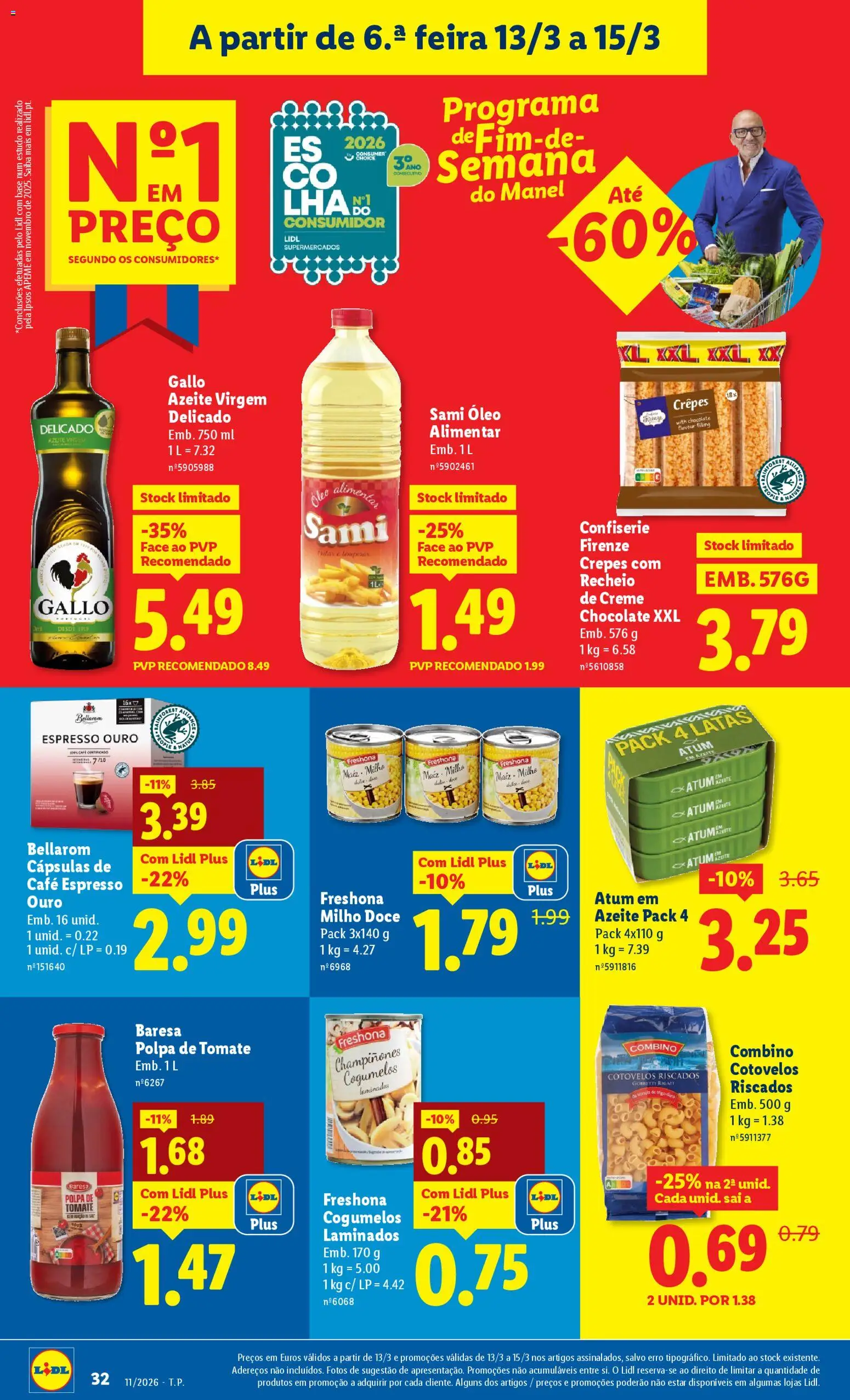 Lidl folheto │ válido de 09.03.2026 | Página: 32 | Produtos: Café, Chocolate, Cogumelos, Creme