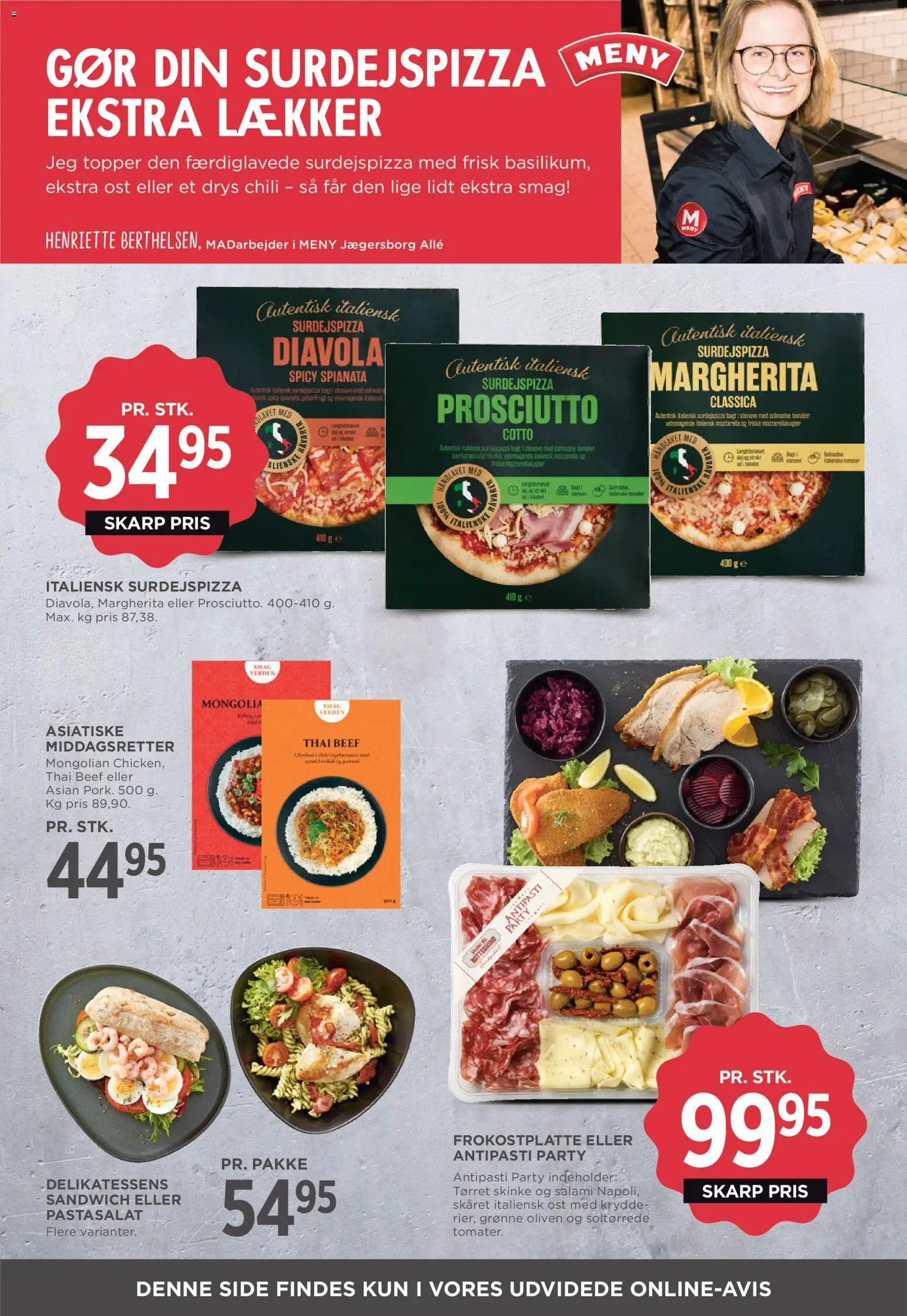 Meny tilbudsavis – gyldig fra 16.01.2026 | Side: 8 | Produkter: Skinke, Tomater, Oliven, Peberfrugt