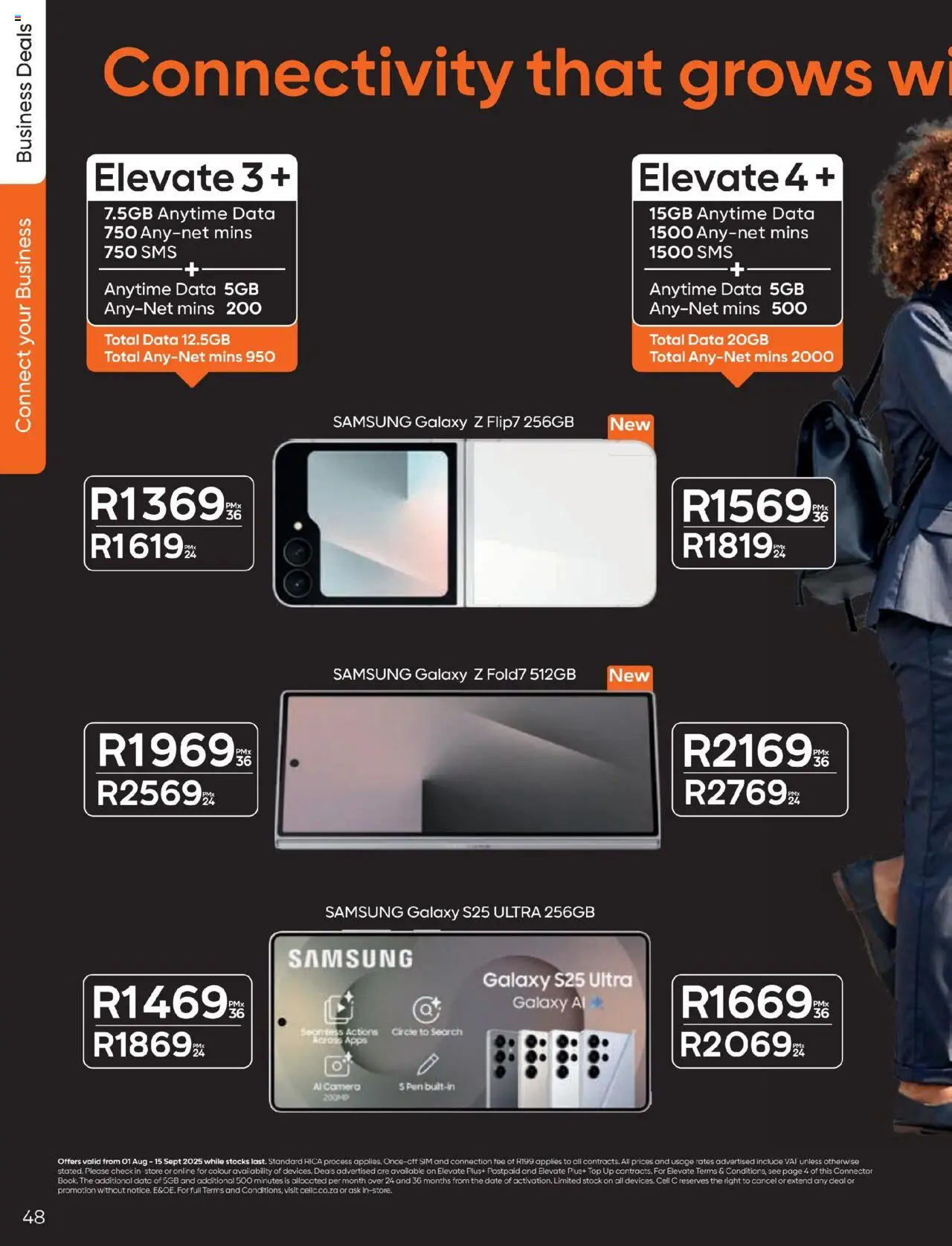 Cell C - Contract Deals │ valid from 01.08.2025 | Page: 48 | Products: Data, Sim, Connector, Stock